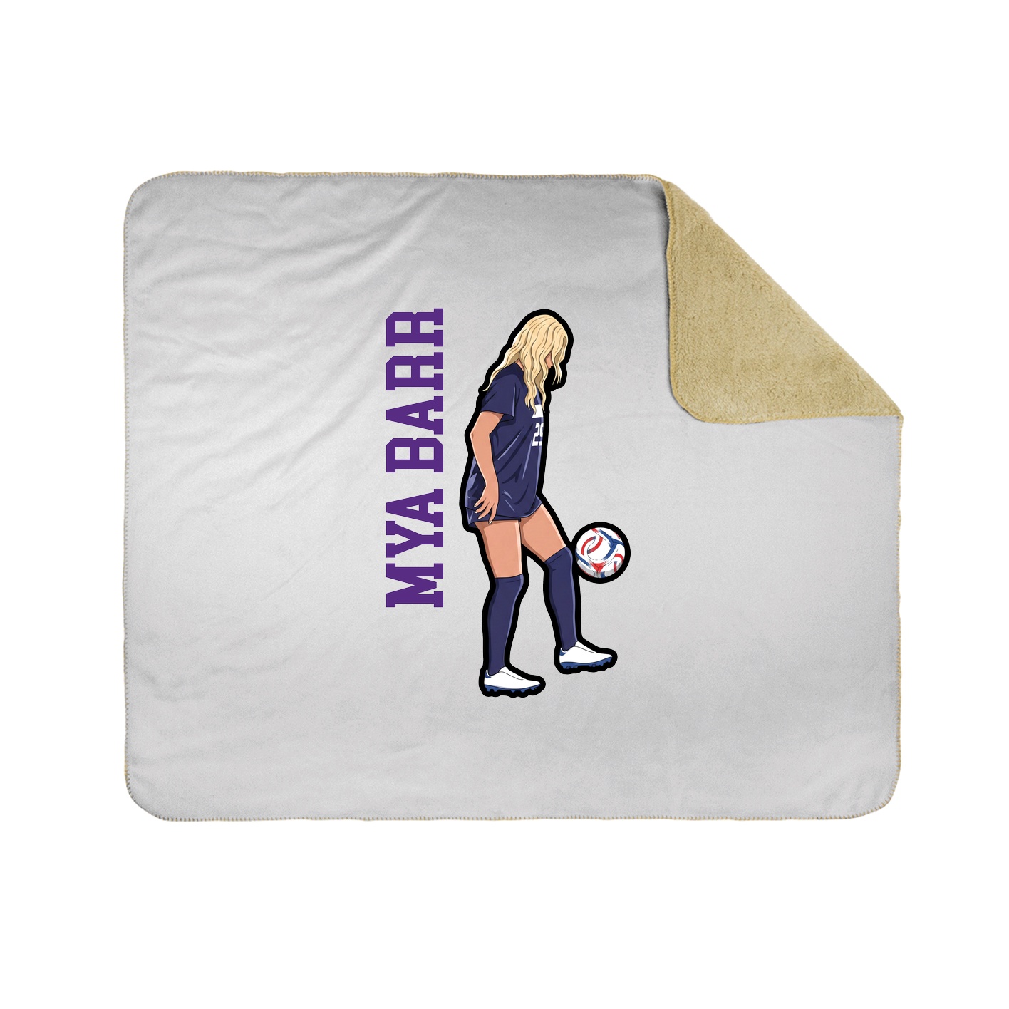 Throw Blanket — Name Vertical in White