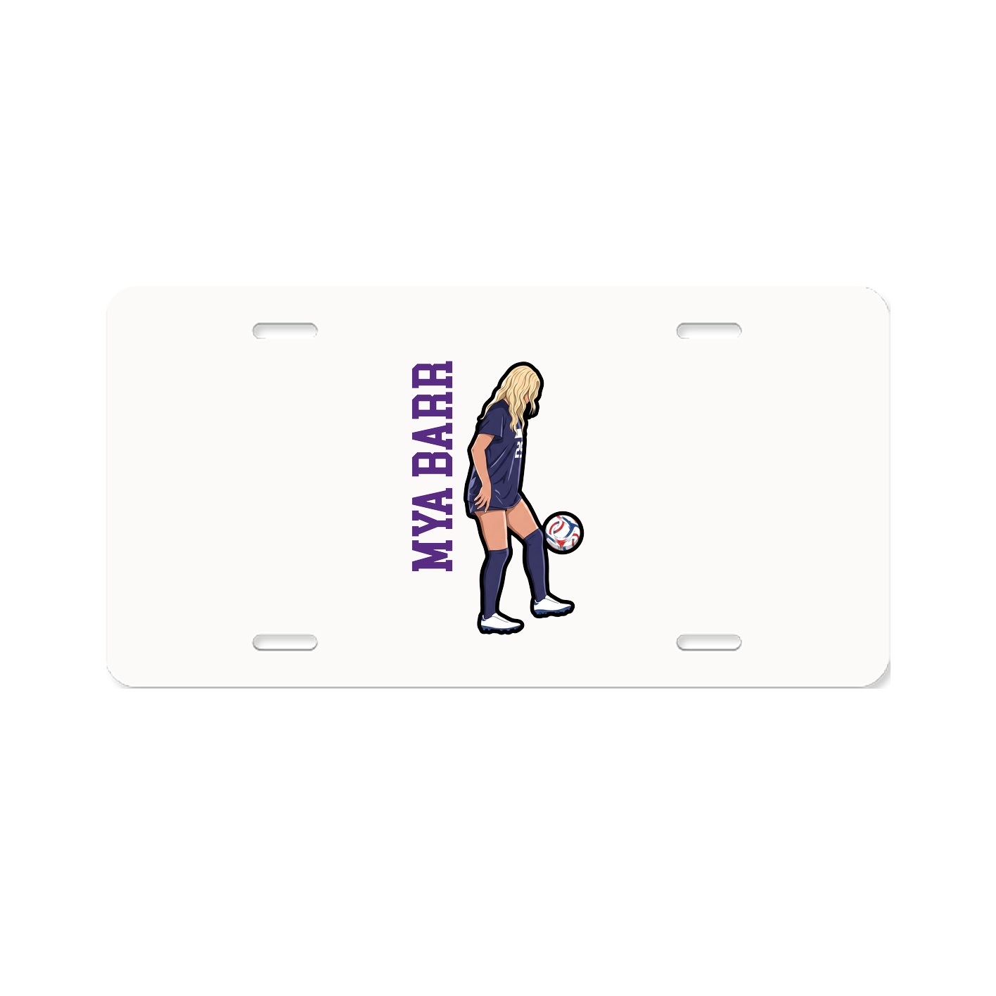 License Plate — Name Vertical in Classic