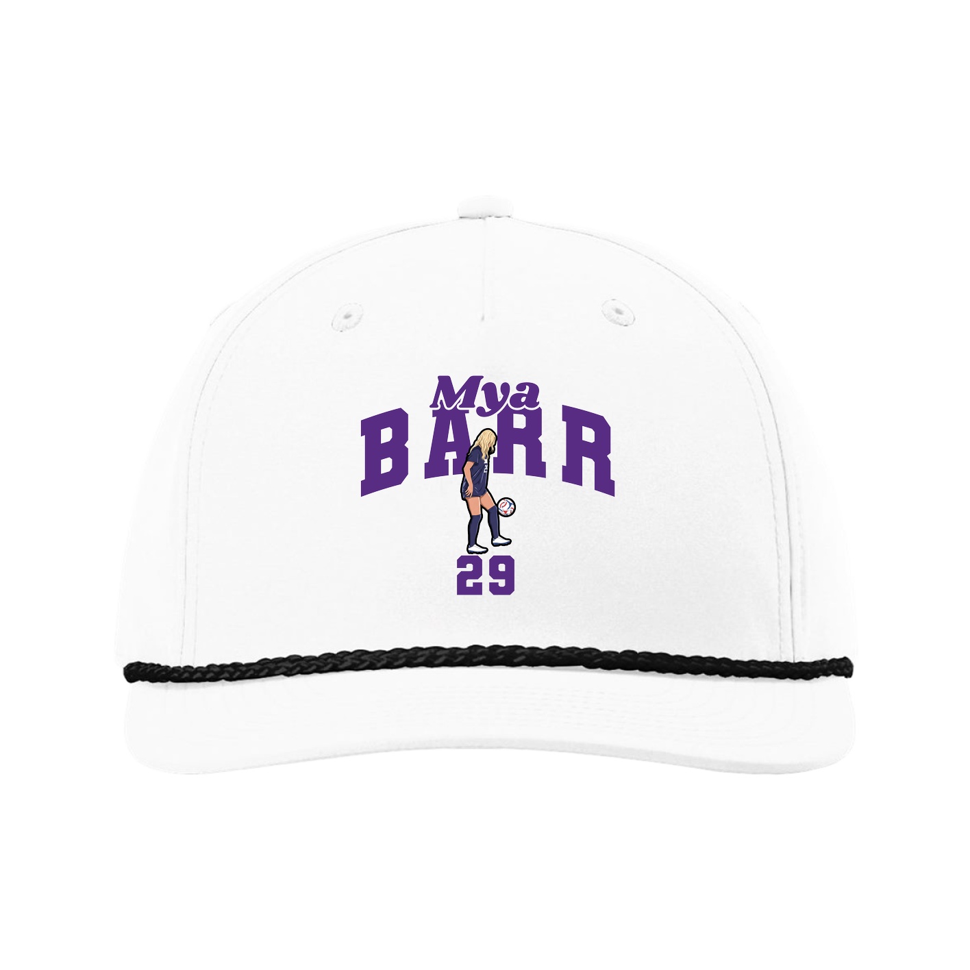 Five-Panel Classic Rope Cap — Signature Arch in White
