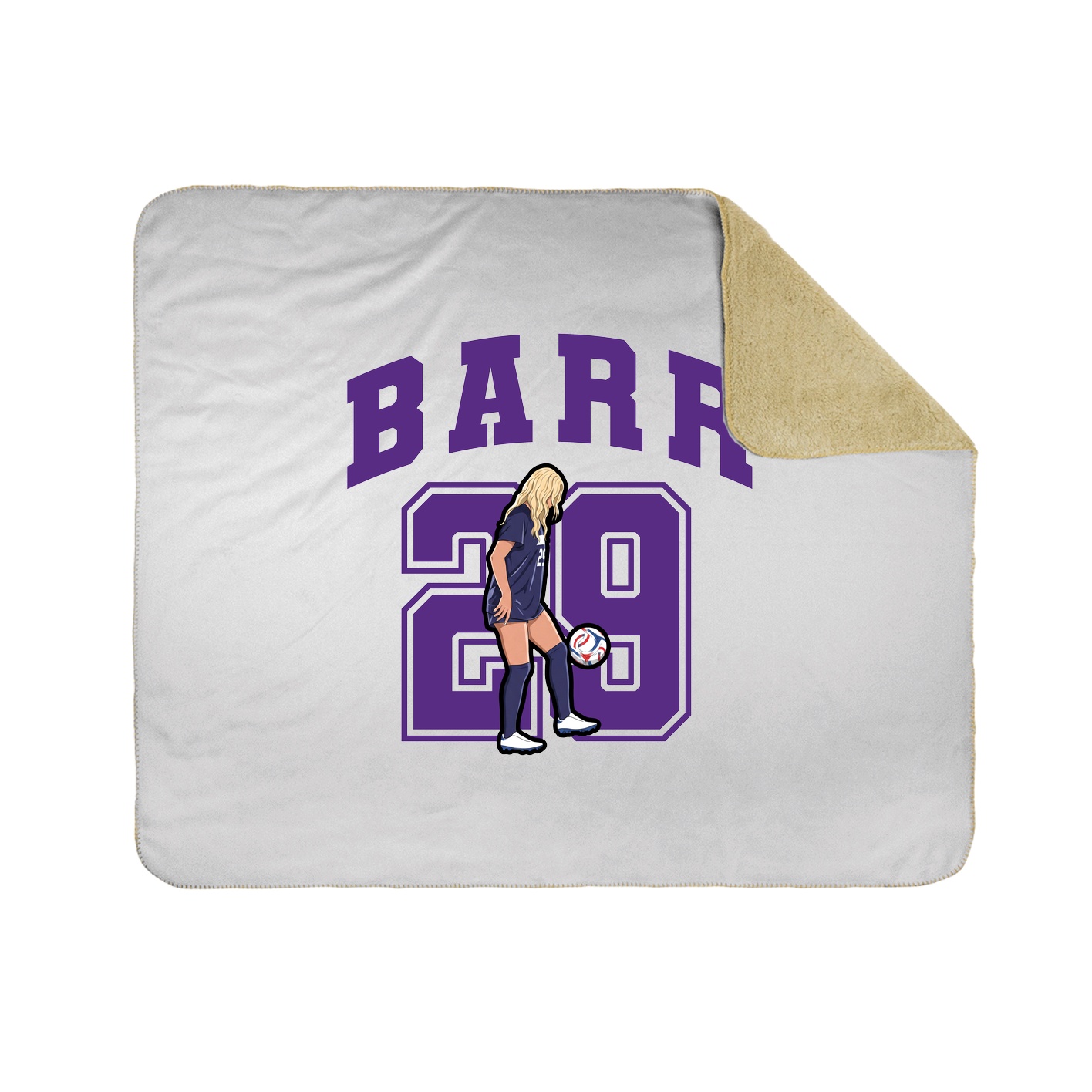 Throw Blanket — Number in White