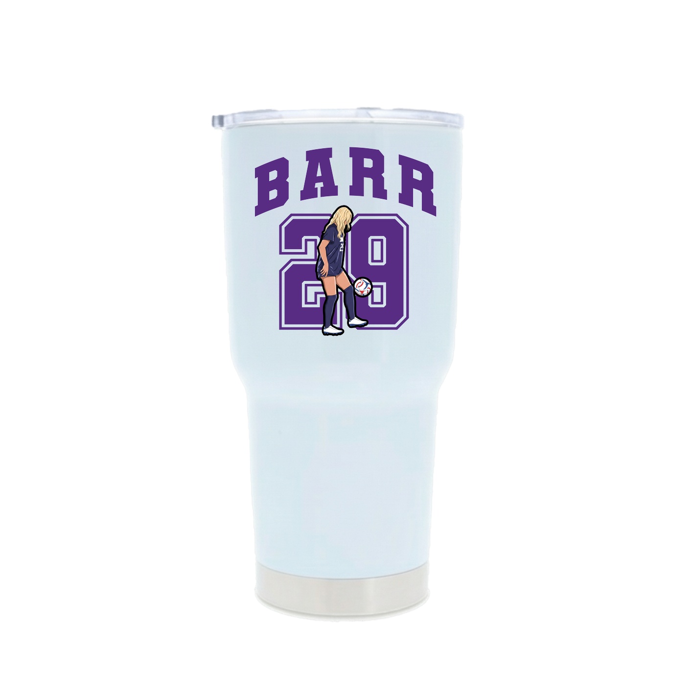 30oz Stainless Steel Tumbler — Number in White