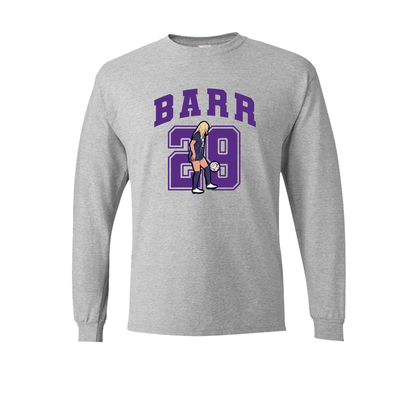 Long Sleeve Tee — Number in Grey