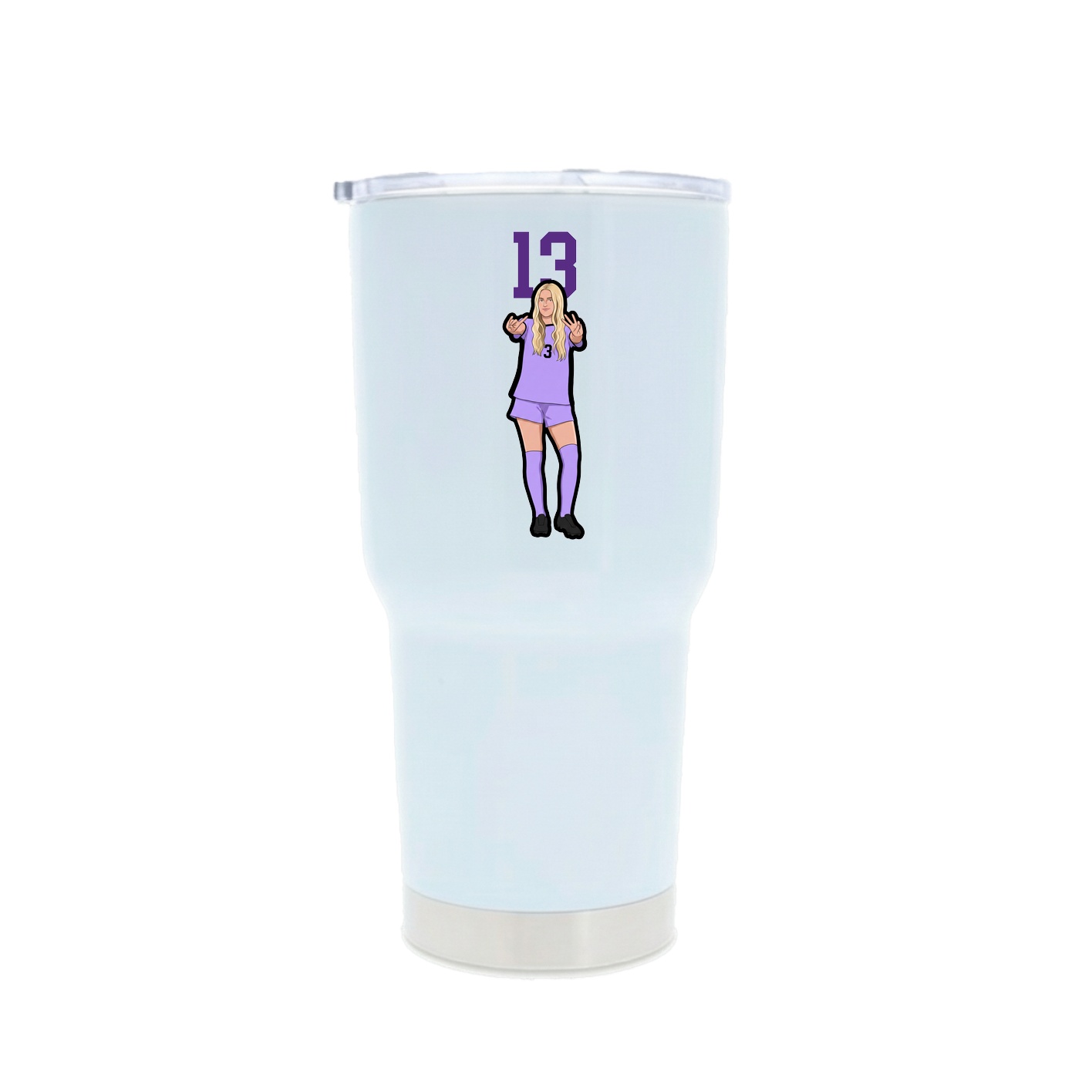 30oz Stainless Steel Tumbler — Number Top in White