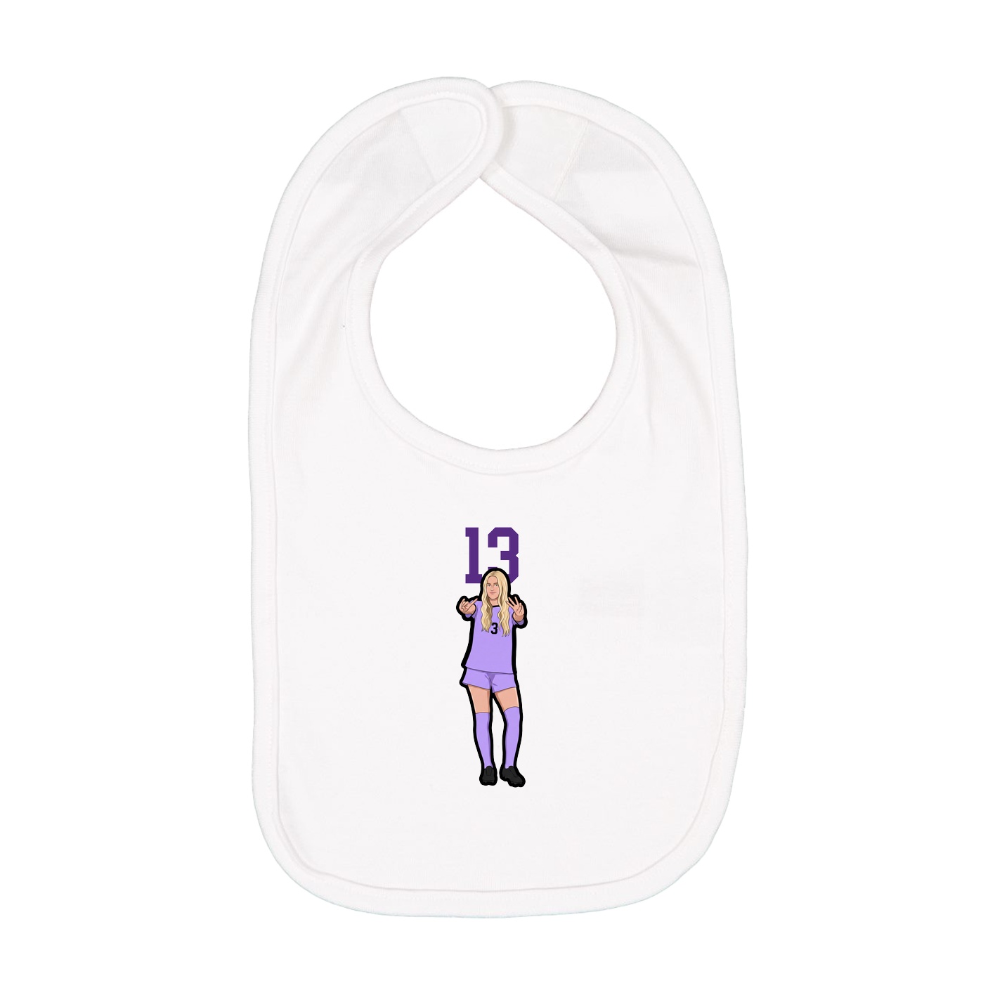 Infant Bib — Number Top in White