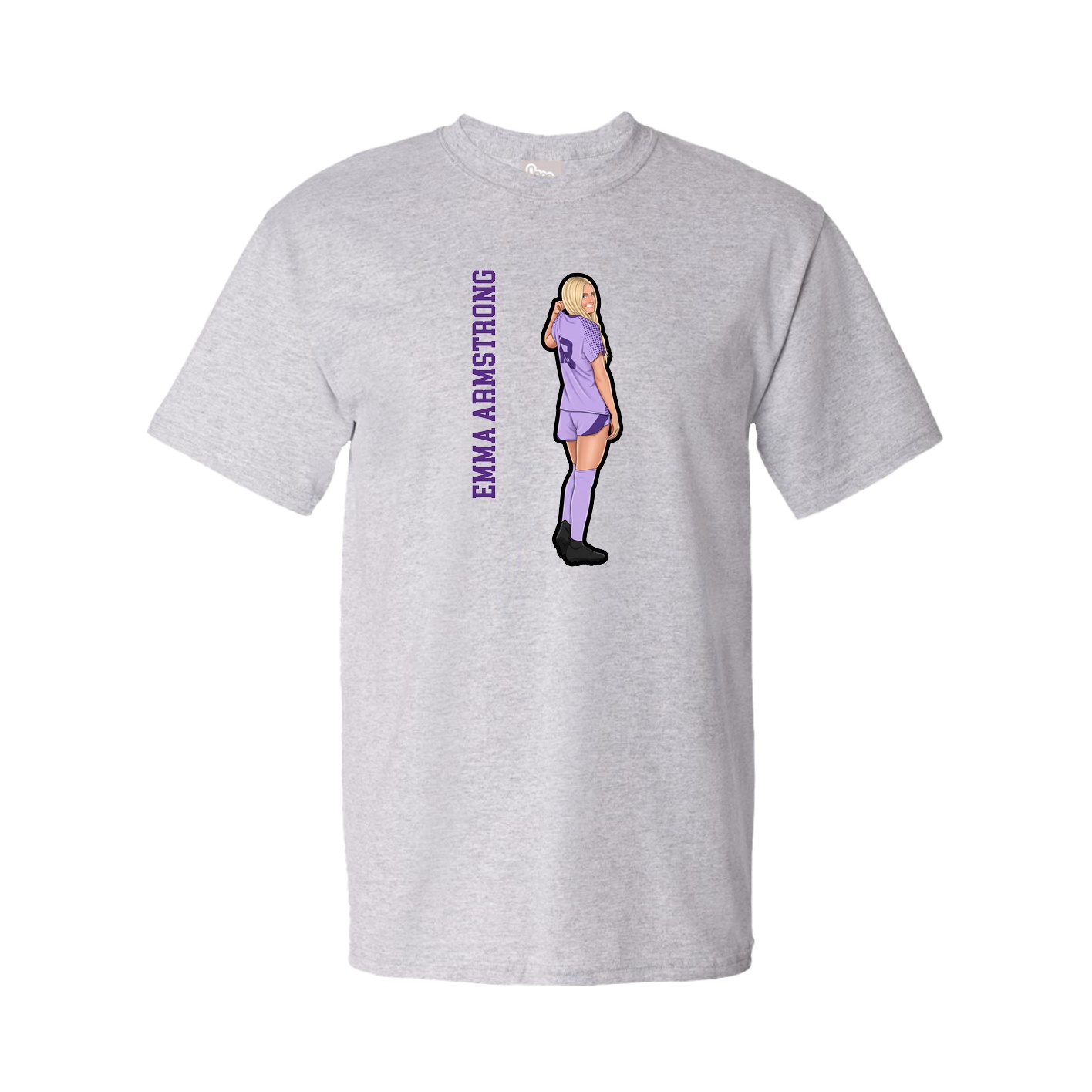 Tee — Name Vertical in Grey