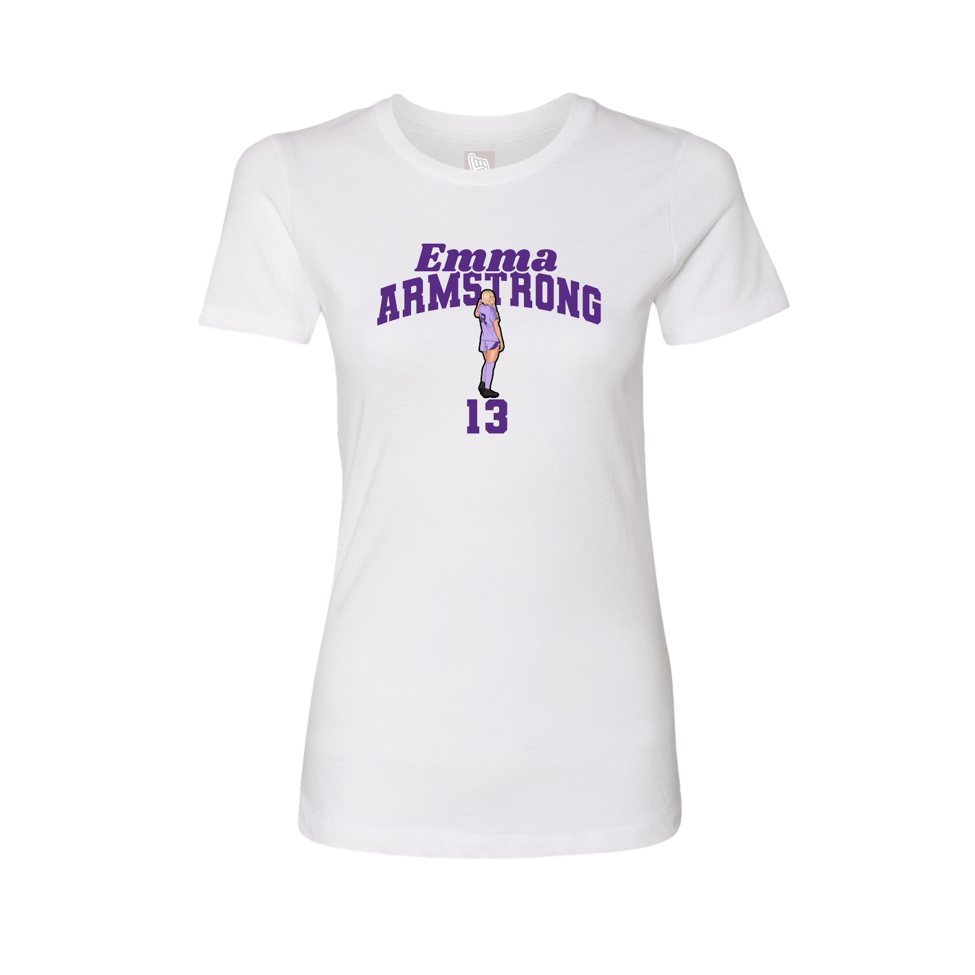 Fitted Women's Tee — Signature Arch in White