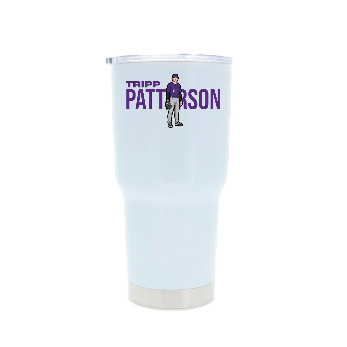 30oz Stainless Steel Tumbler — Player Name in White
