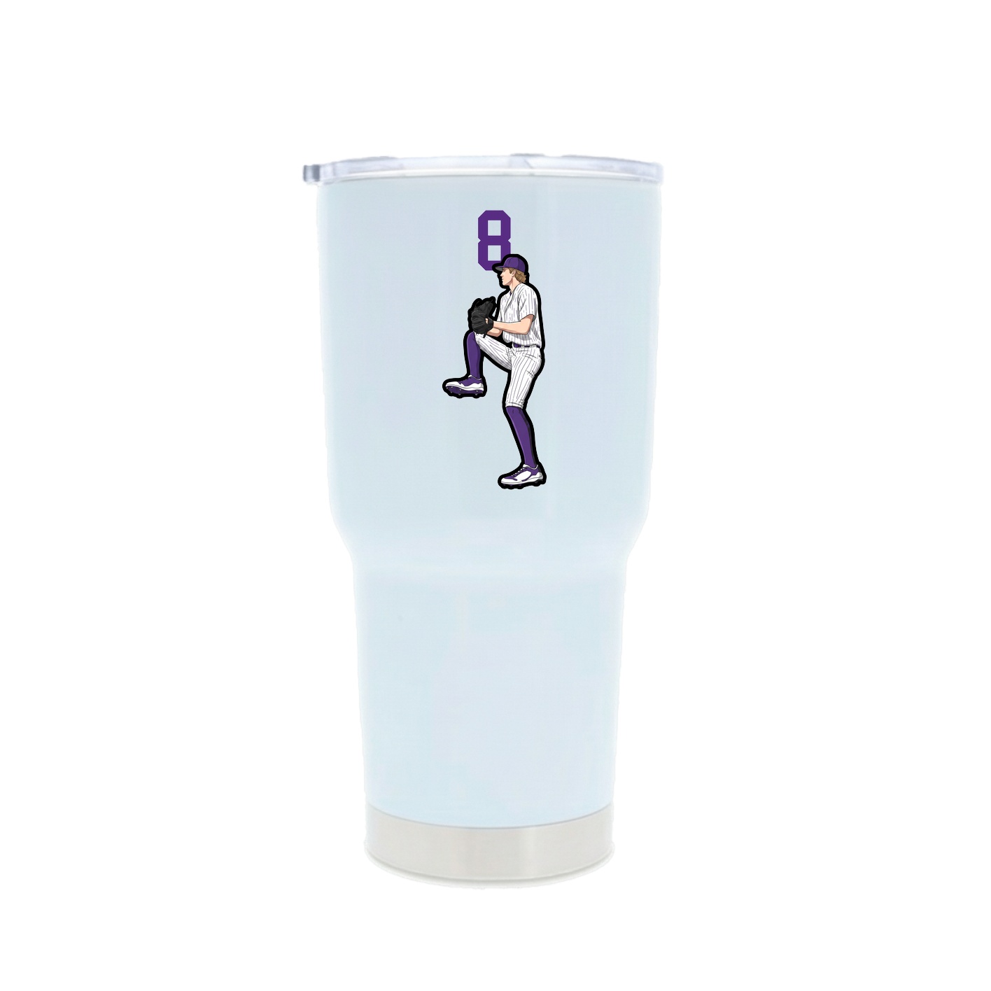 30oz Stainless Steel Tumbler — Number Top in White
