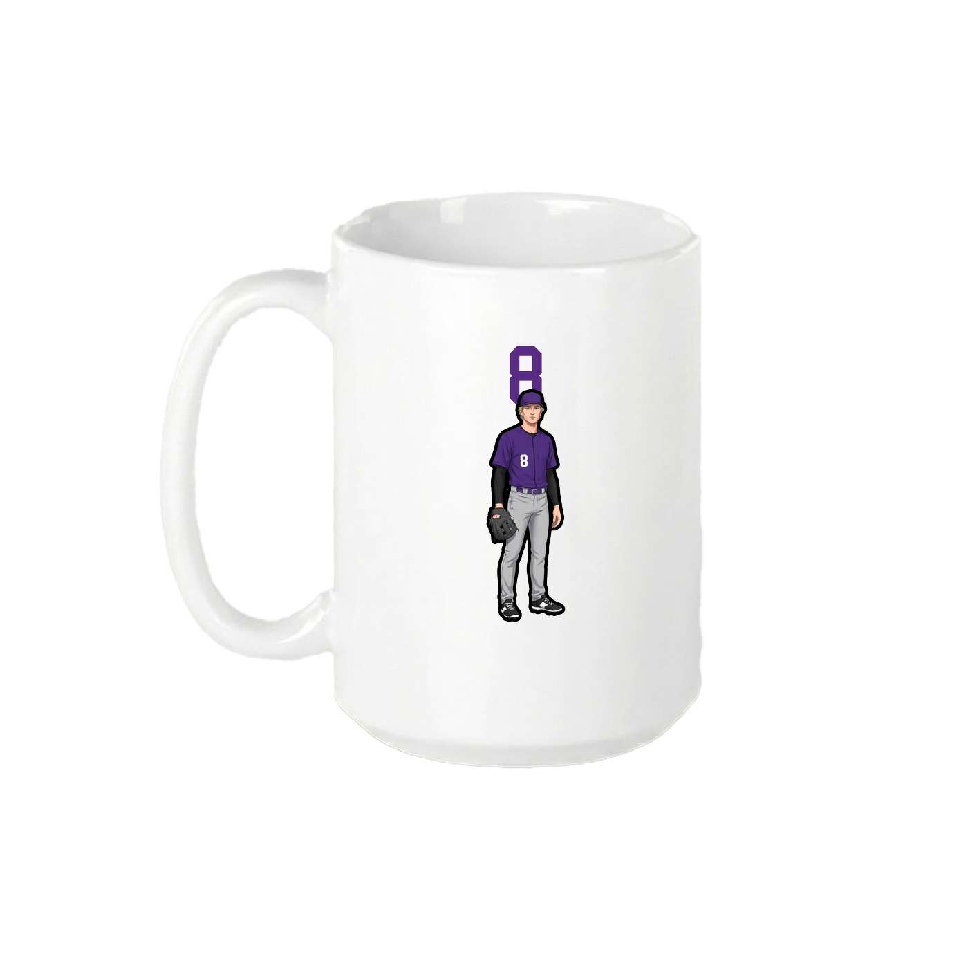 15oz Coffee Mug — Number Top in White