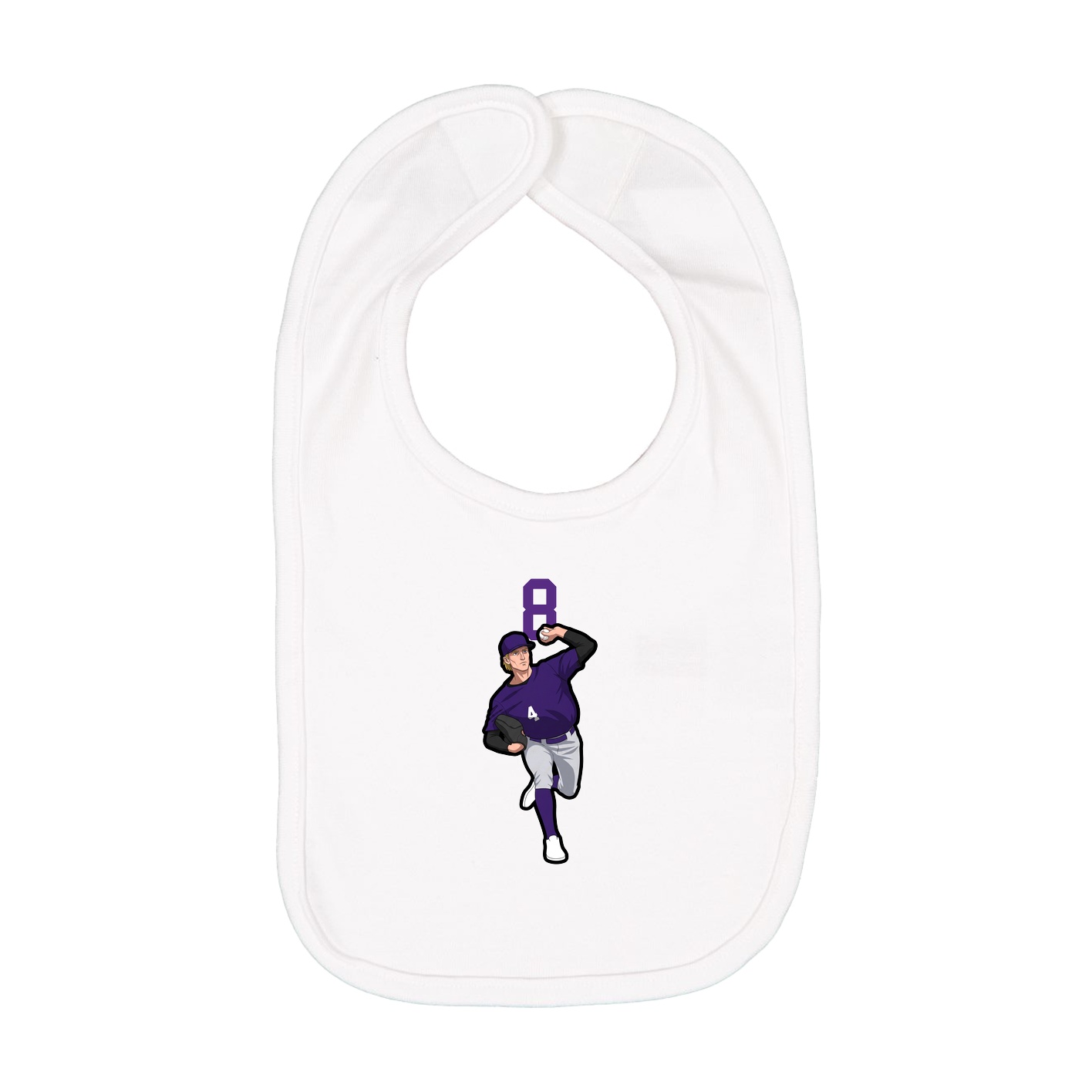 Infant Bib — Number Top in White