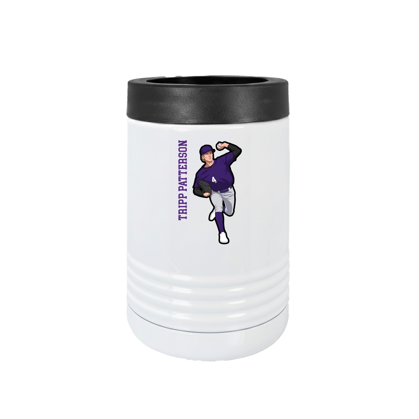 Beverage Holder — Name Vertical in White