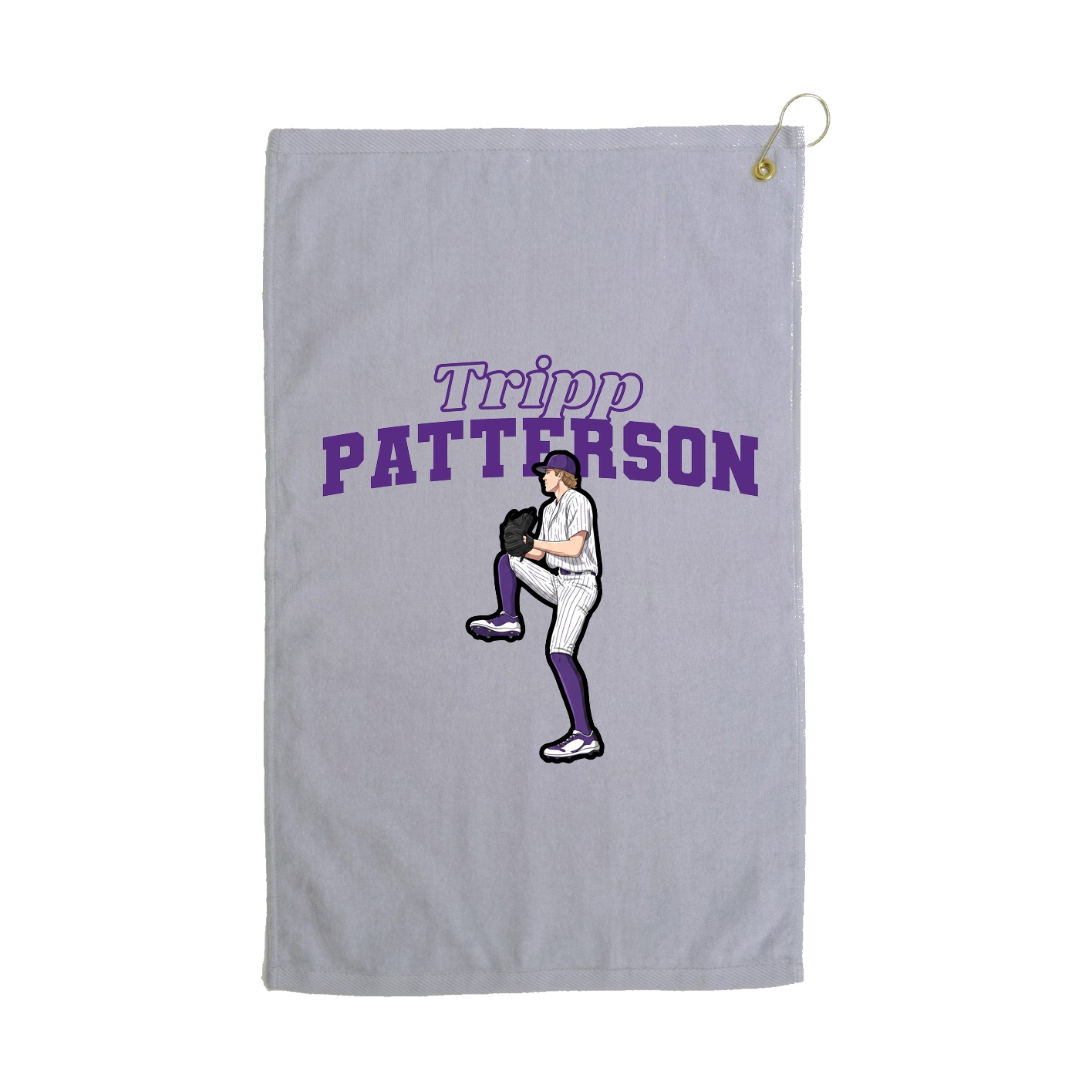 Golf Towel — Name Arch in Grey