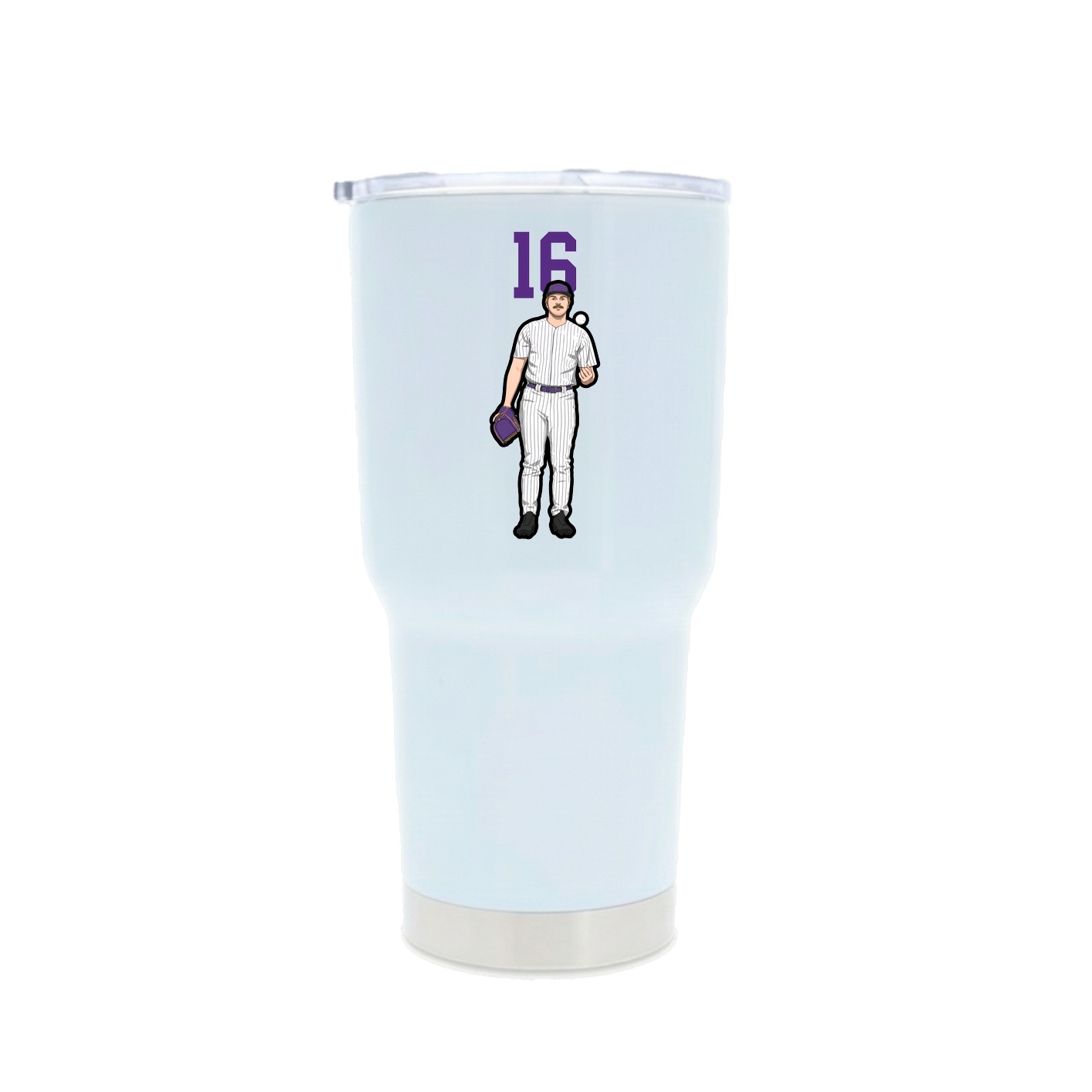 30oz Stainless Steel Tumbler — Number Top in White
