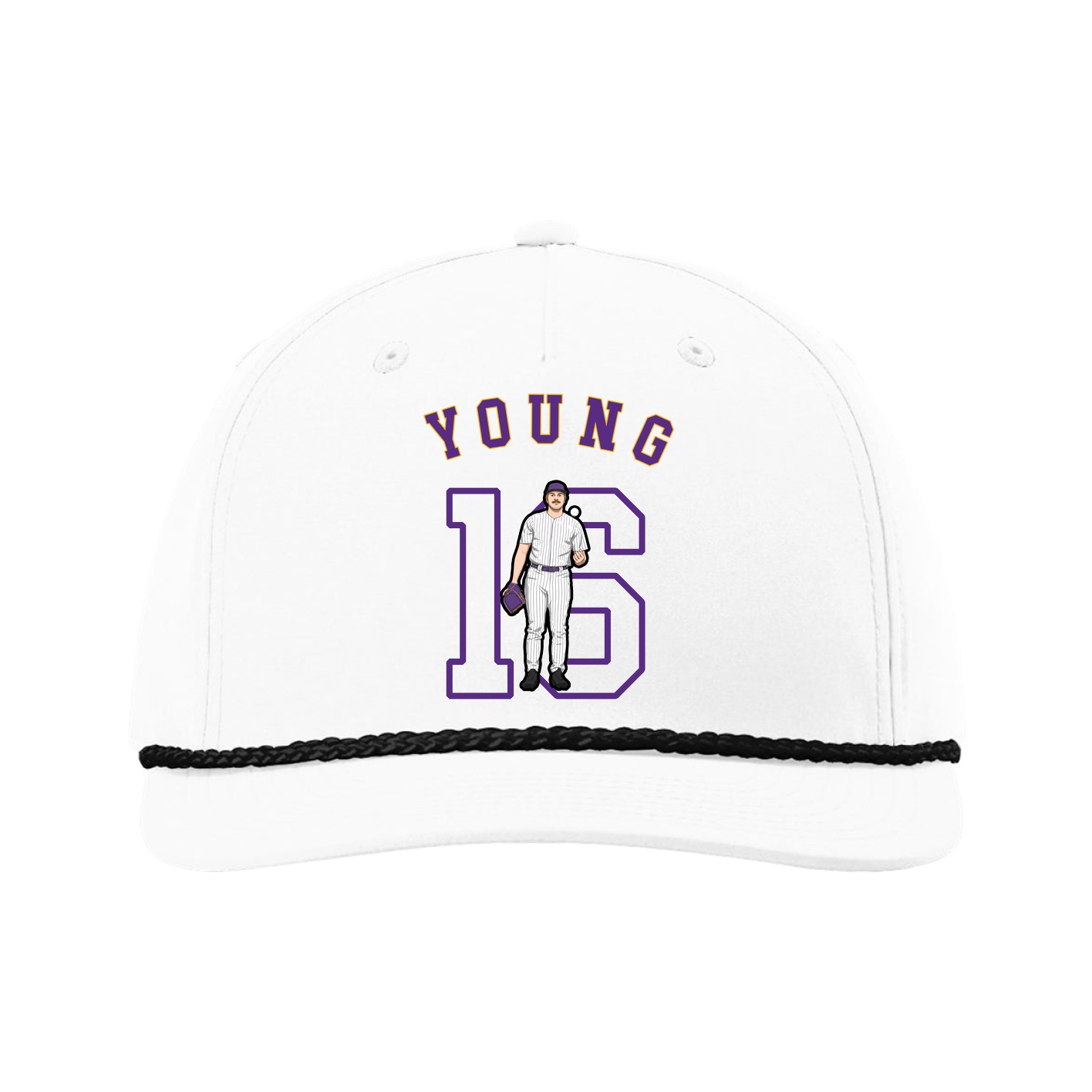 Five-Panel Classic Rope Cap — Shirsey Arch in White
