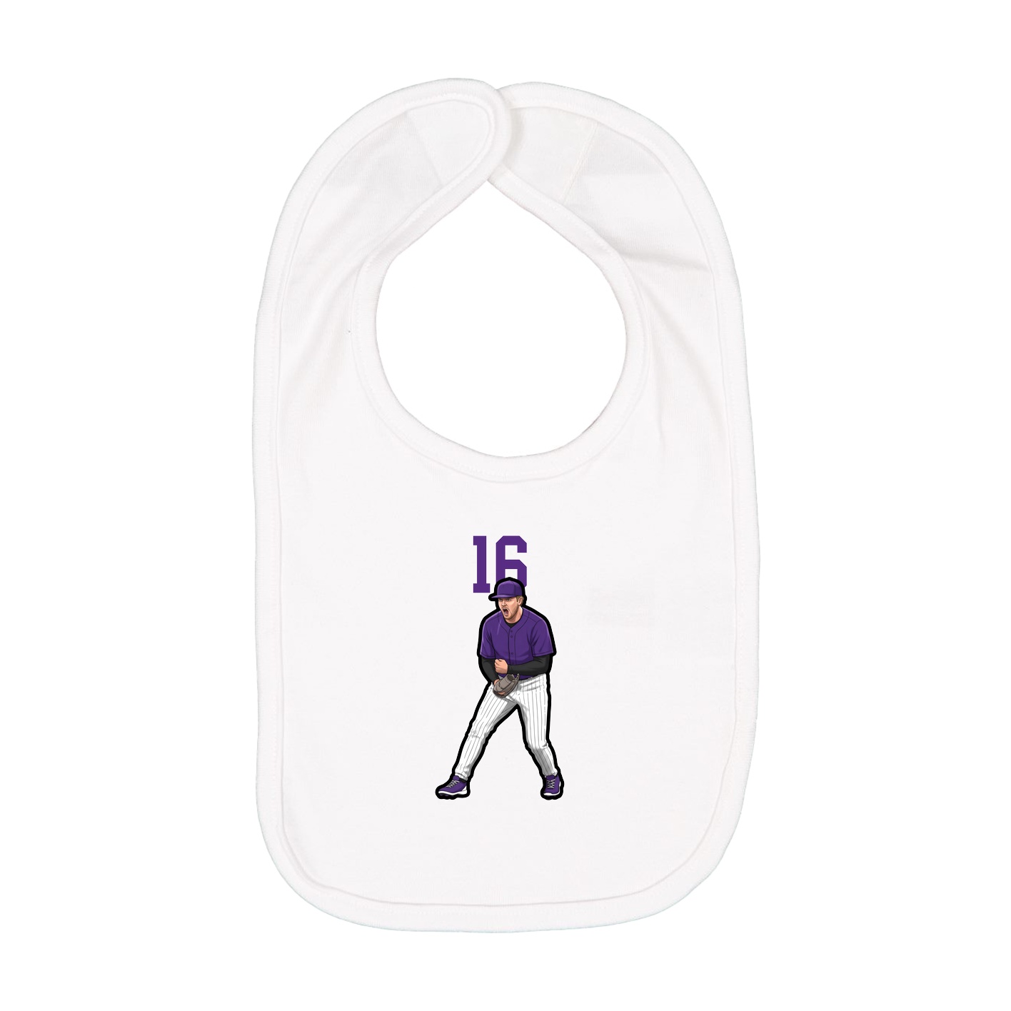 Infant Bib — Number Top in White