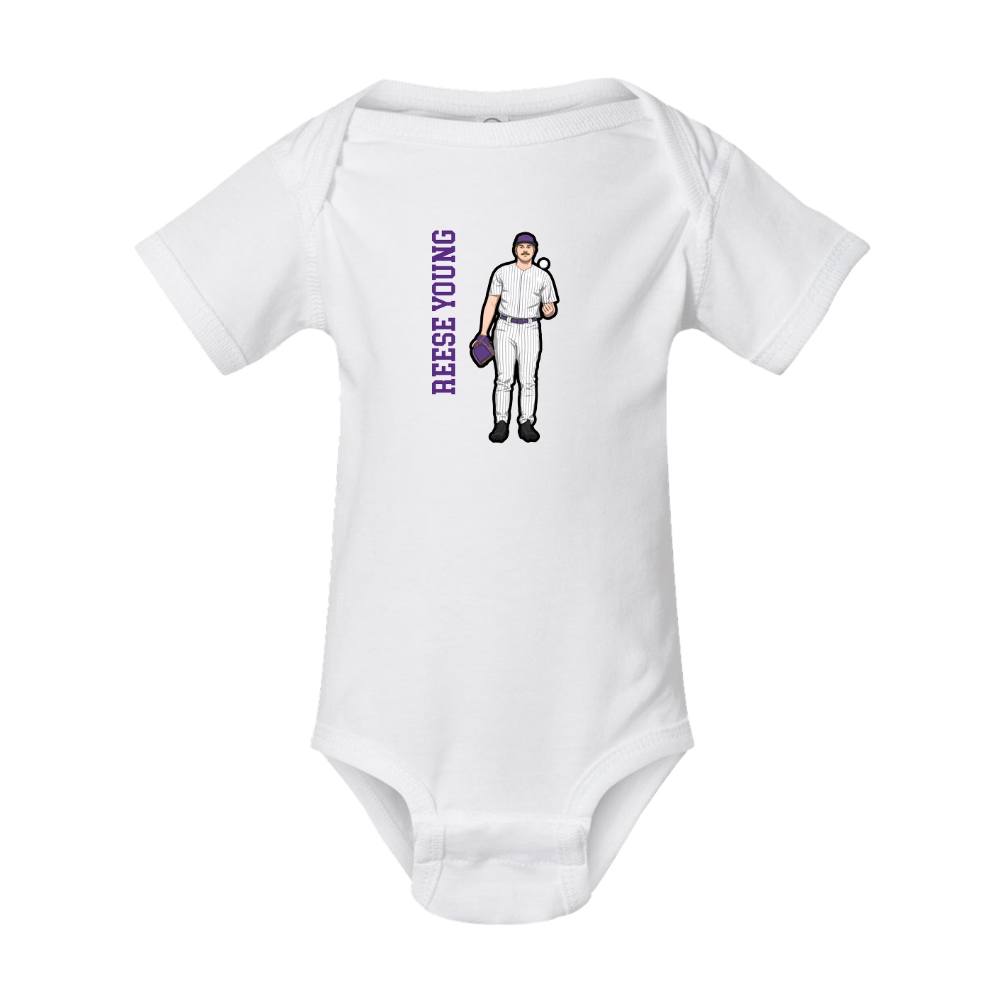 Baby Onesie — Name Vertical in White