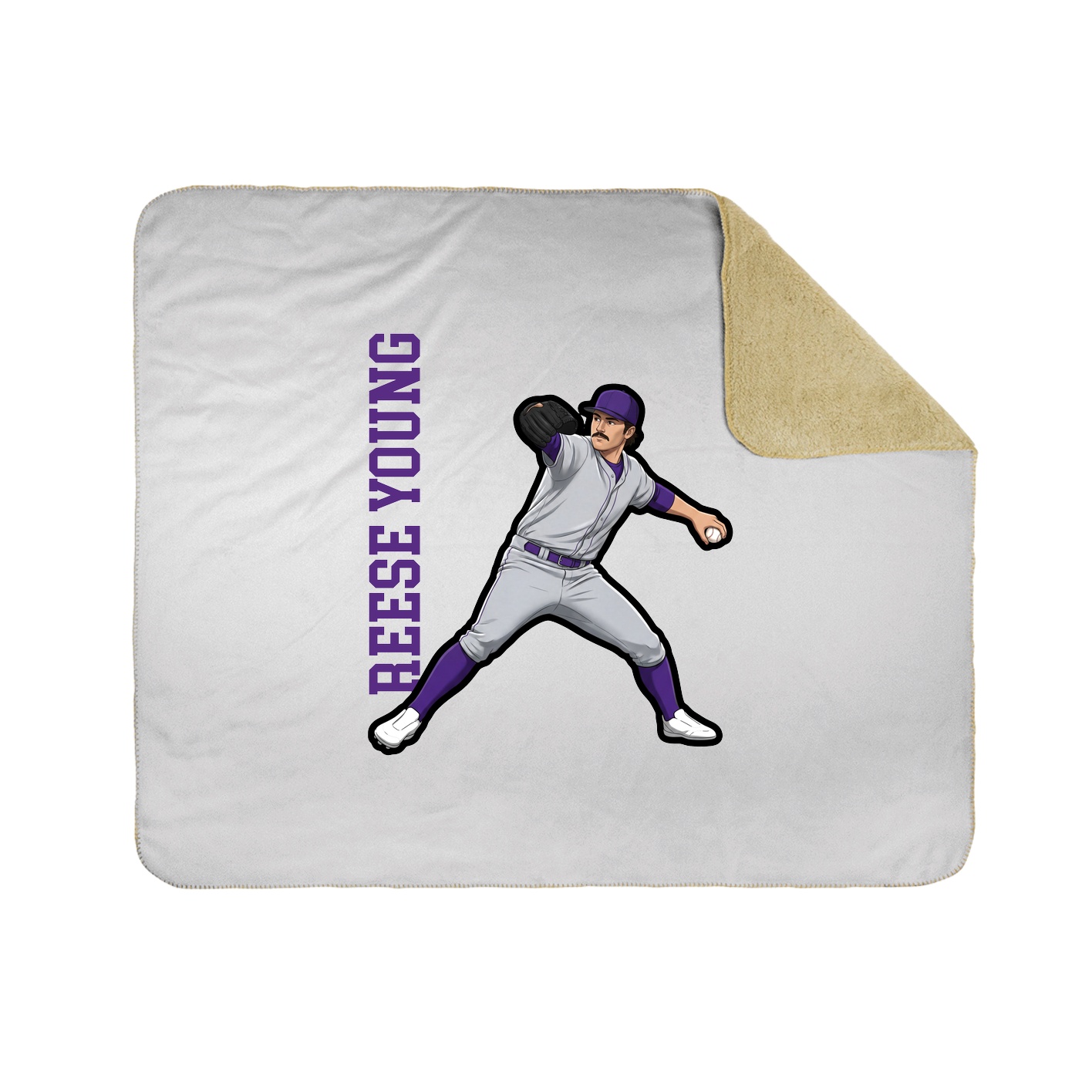 Throw Blanket — Name Vertical in White