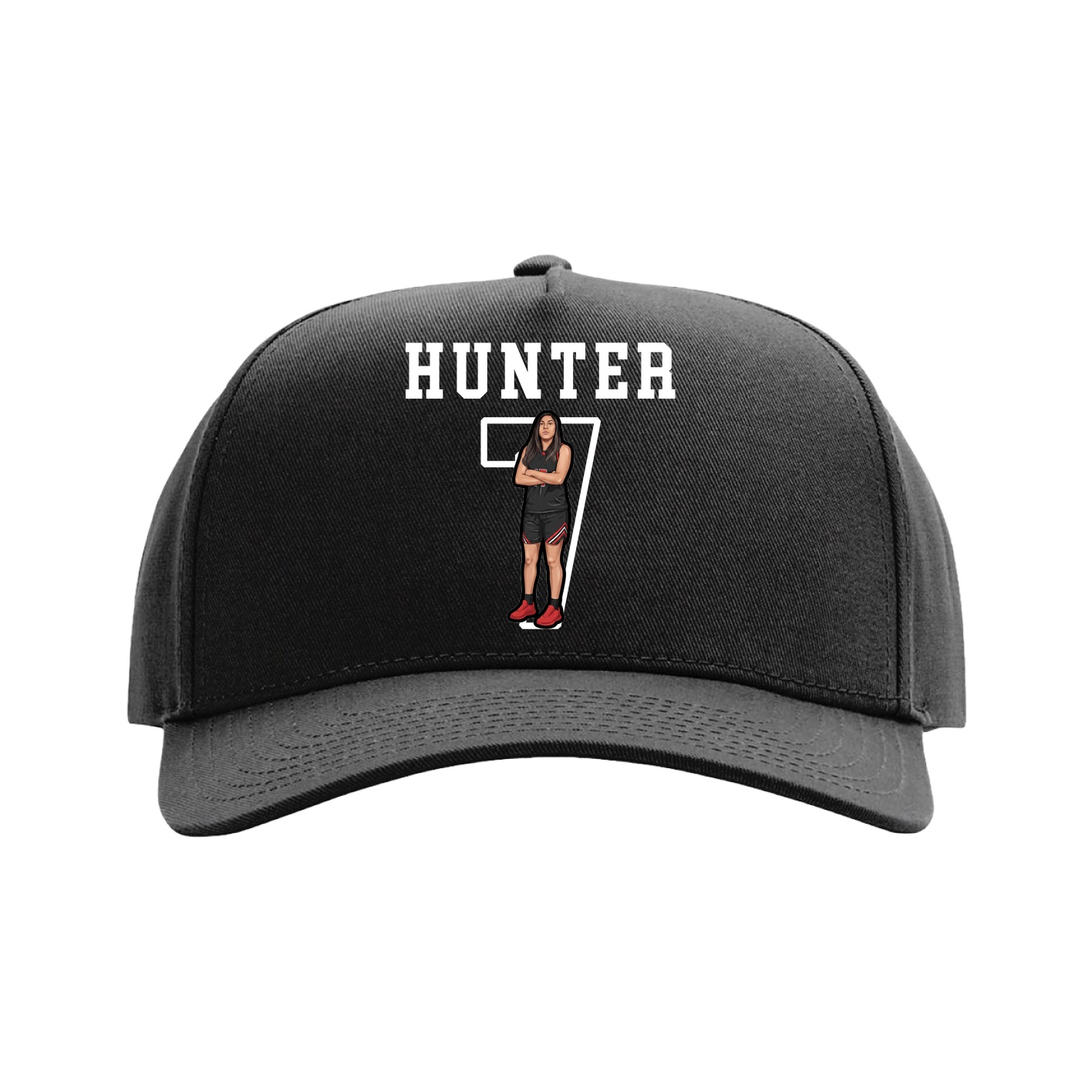 Full Fabric Five-Panel Champ Cap — Shirsey in Black