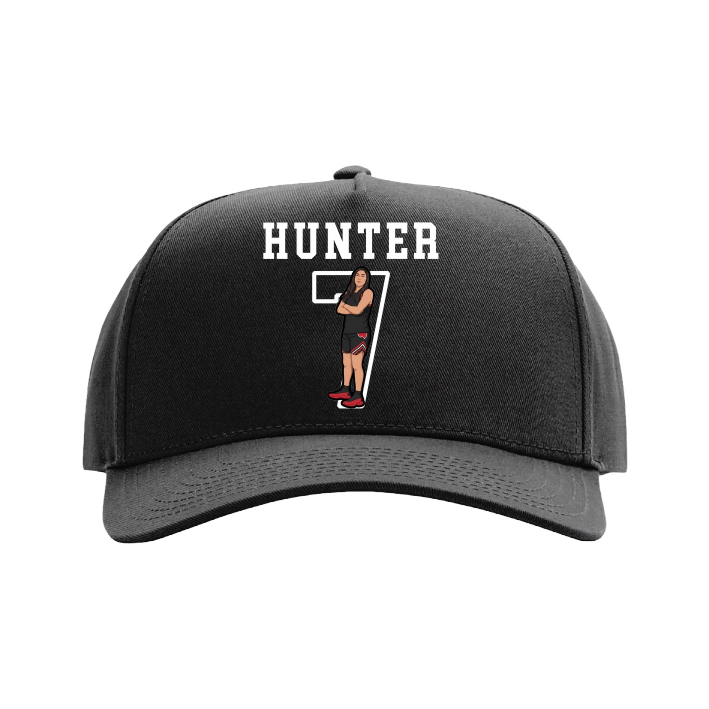 Full Fabric Five-Panel Champ Cap — Shirsey in Black