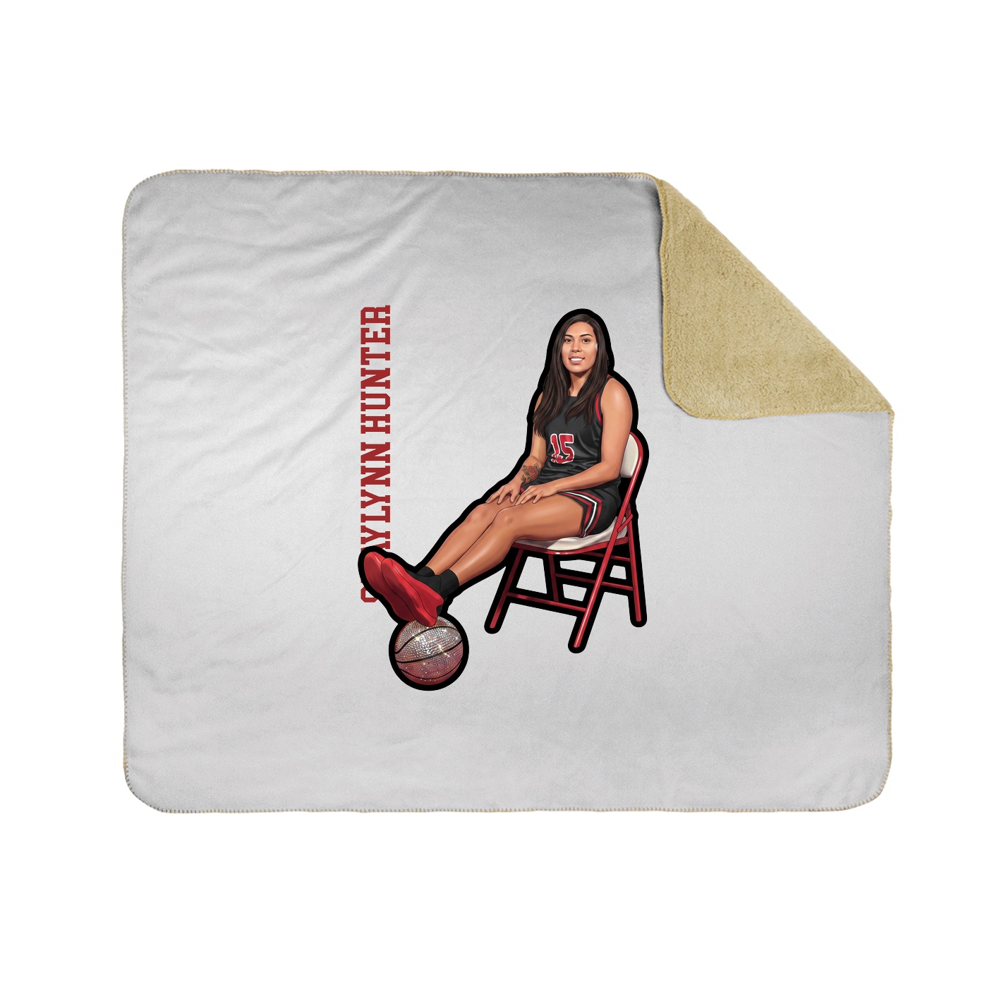 Throw Blanket — Name Vertical in White