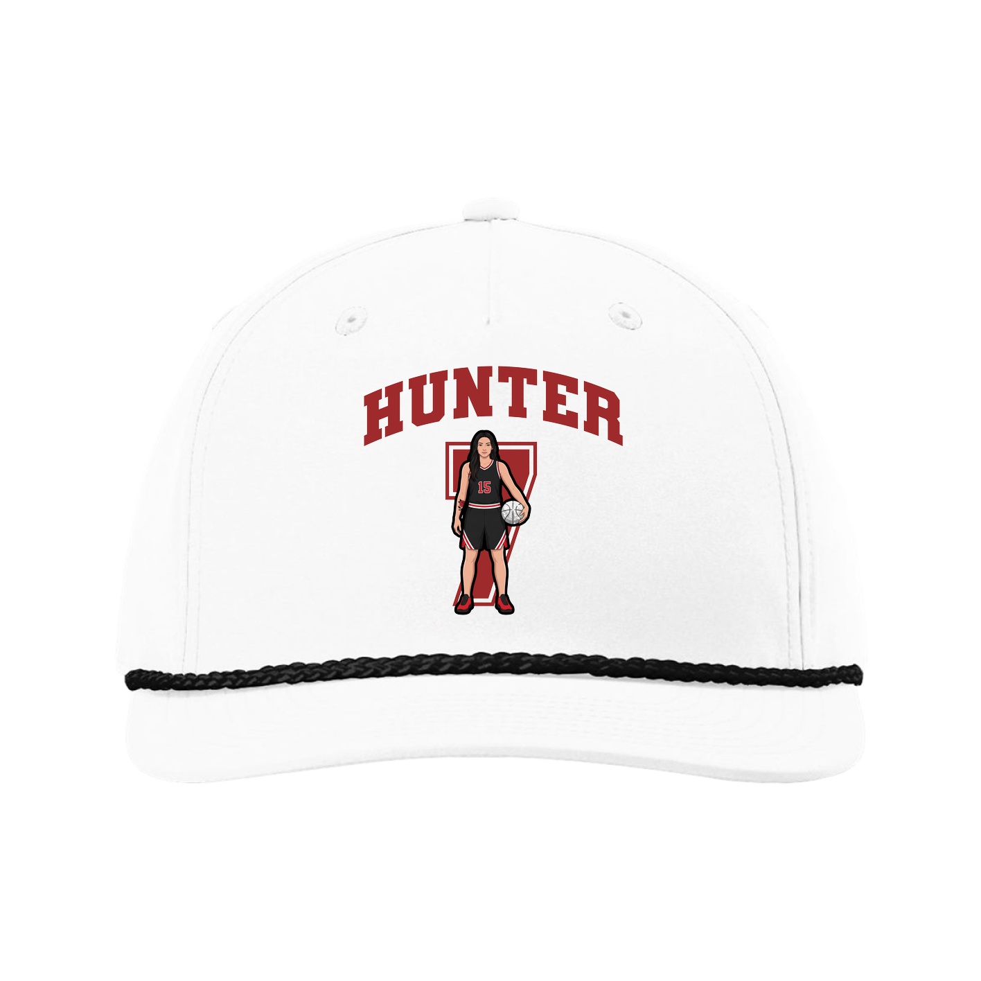 Five-Panel Classic Rope Cap — Number in White