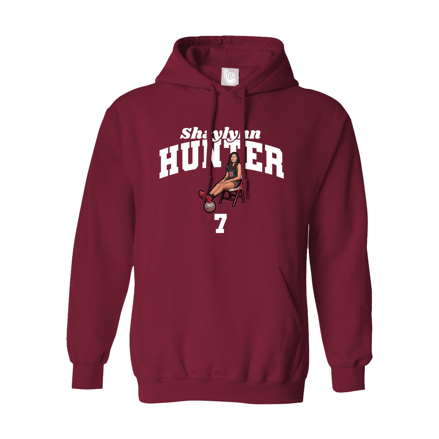 Hoodie — Signature Arch in Cardinal