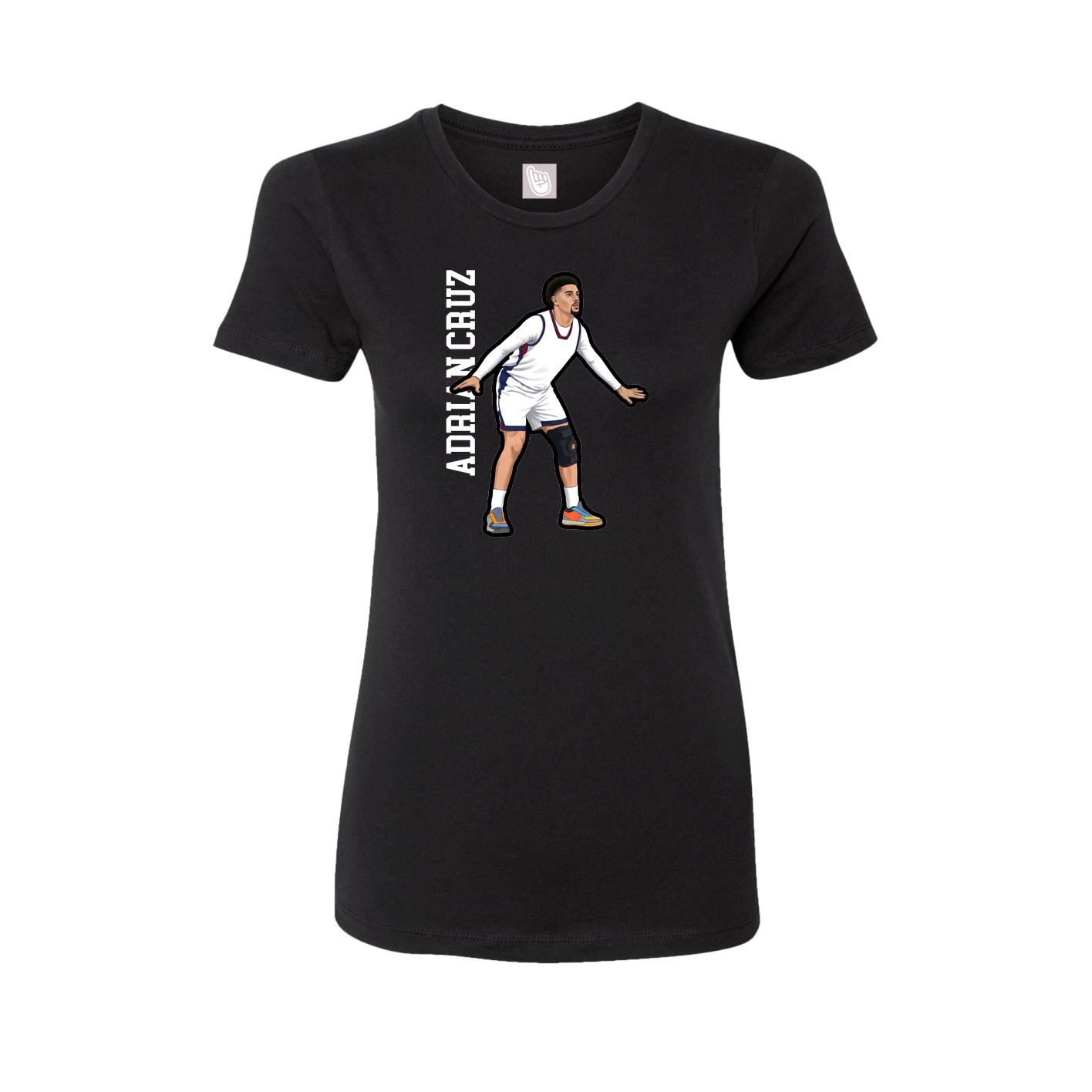 Fitted Women's Tee — Name Vertical in Black