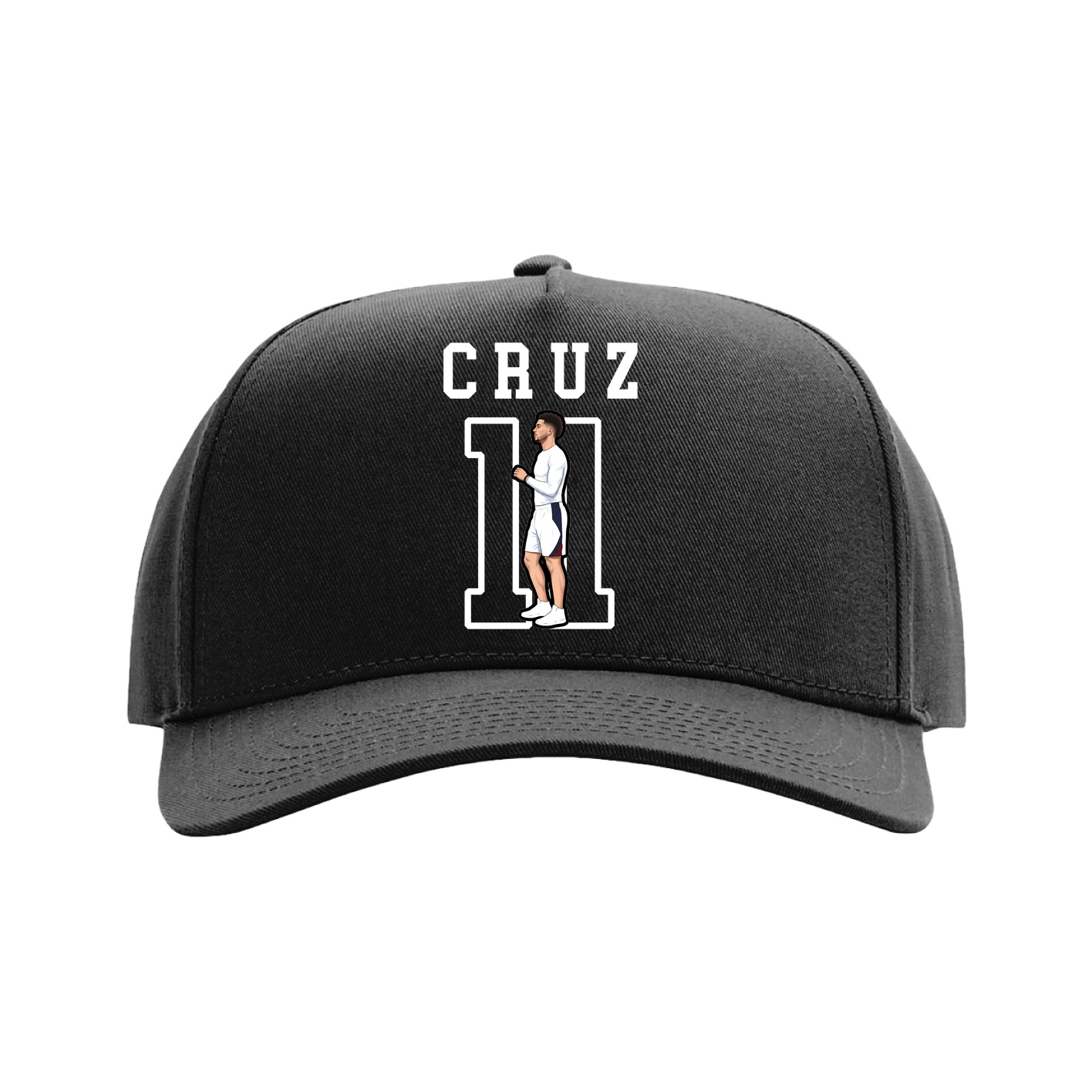 Full Fabric Five-Panel Champ Cap — Shirsey in Black