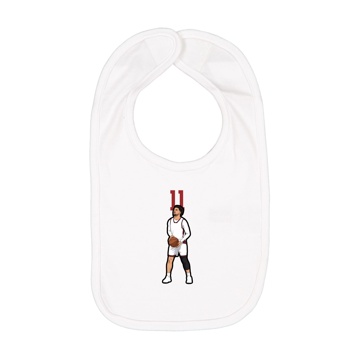 Infant Bib — Number Top in White