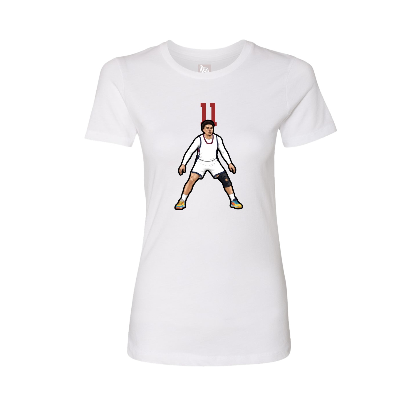 Fitted Women's Tee — Number Top in White