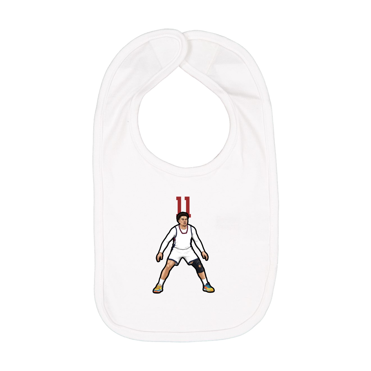 Infant Bib — Number Top in White