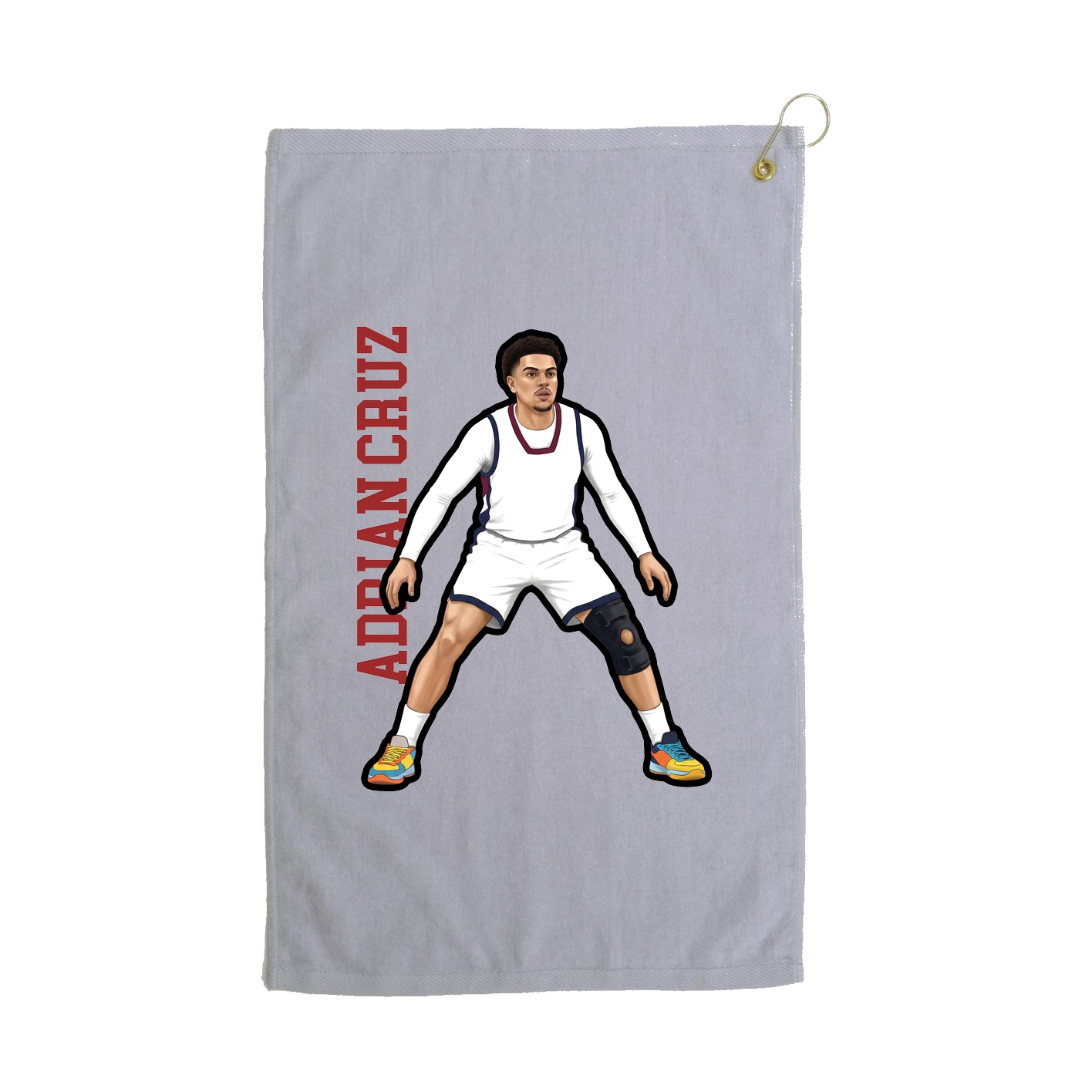 Golf Towel — Name Vertical in Grey