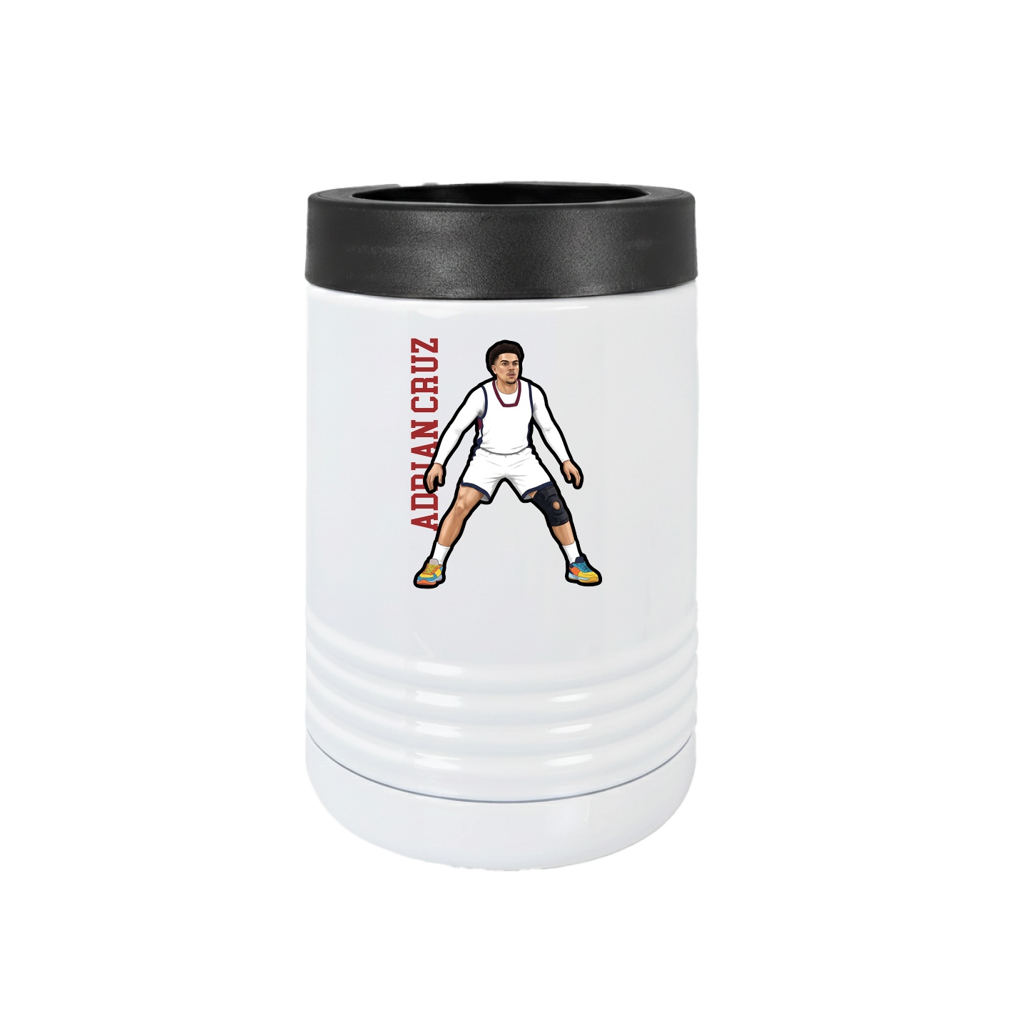 Beverage Holder — Name Vertical in White