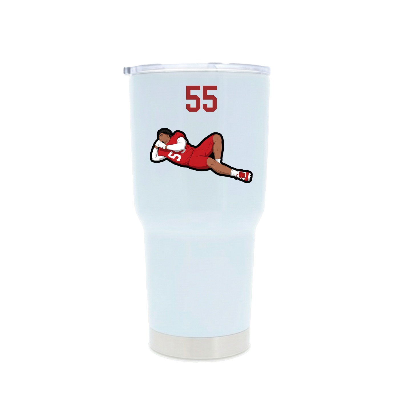 30oz Stainless Steel Tumbler — Number Top in White