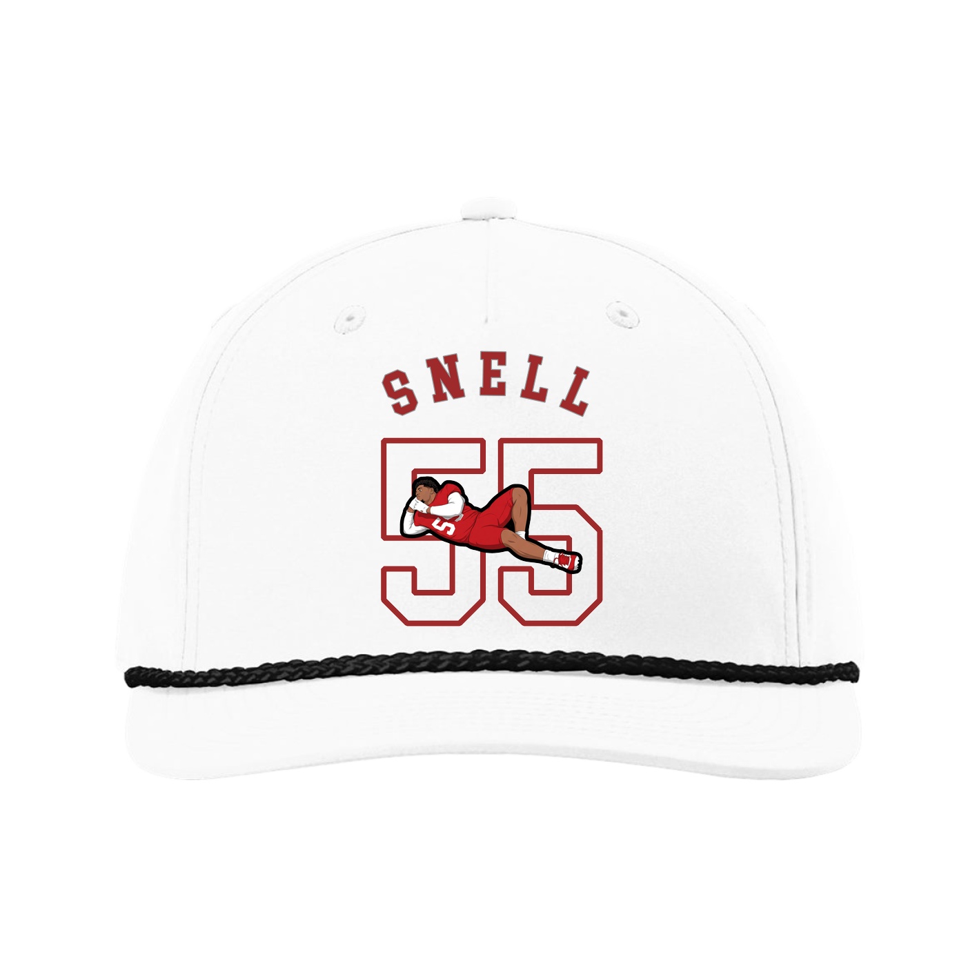 Five-Panel Classic Rope Cap — Shirsey Arch in White