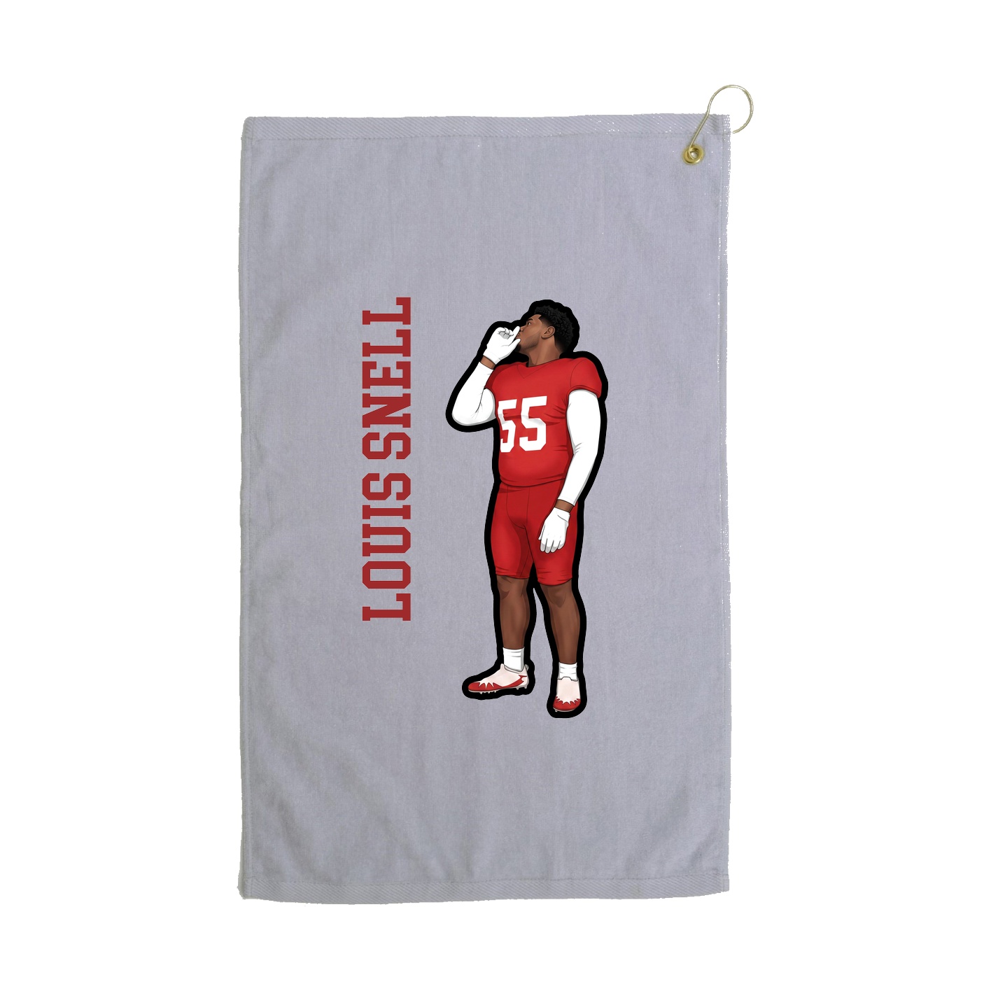Golf Towel — Name Vertical in Grey