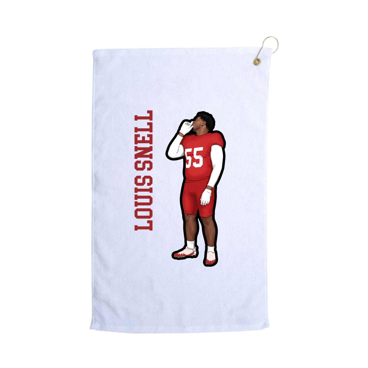 Golf Towel — Name Vertical in White