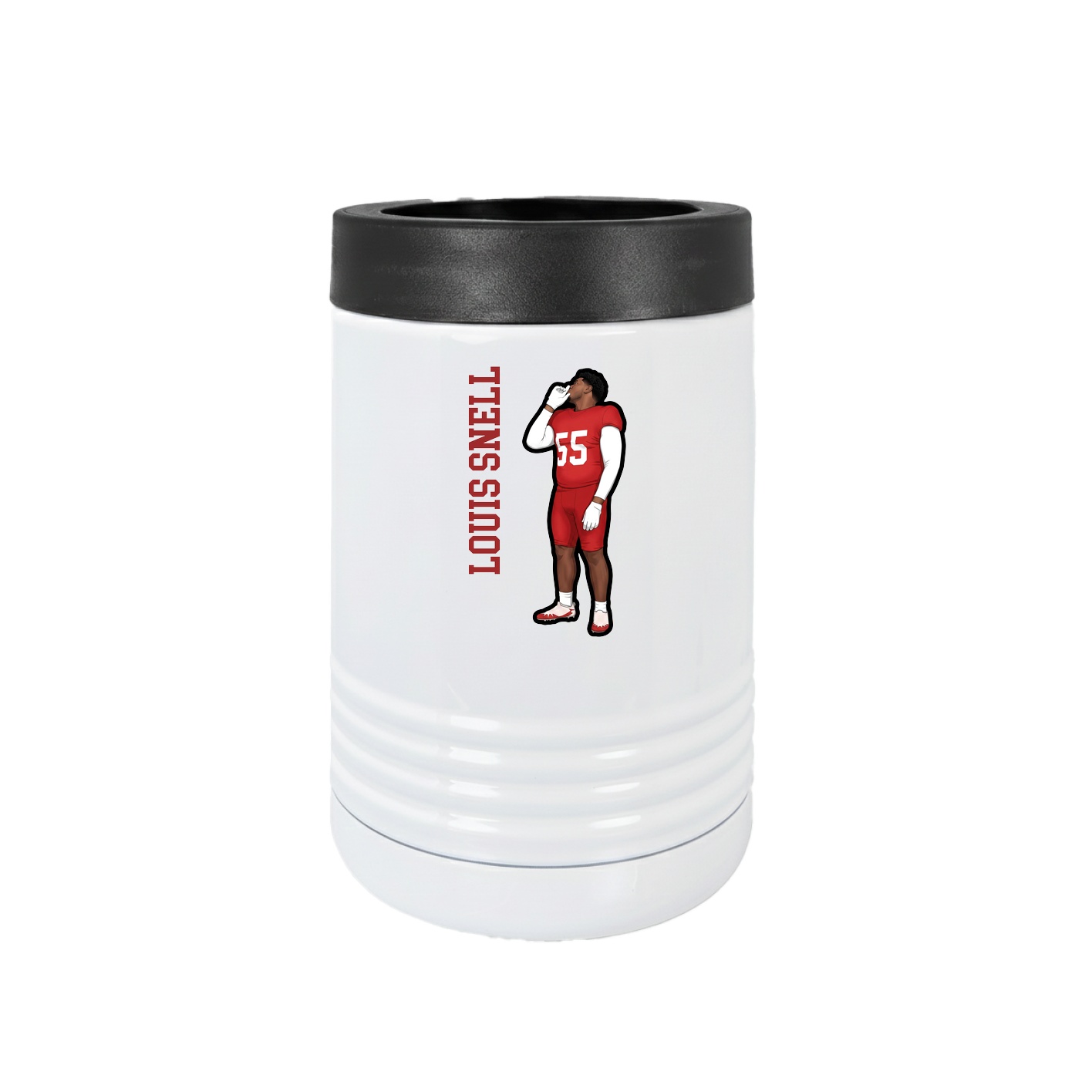 Beverage Holder — Name Vertical in White