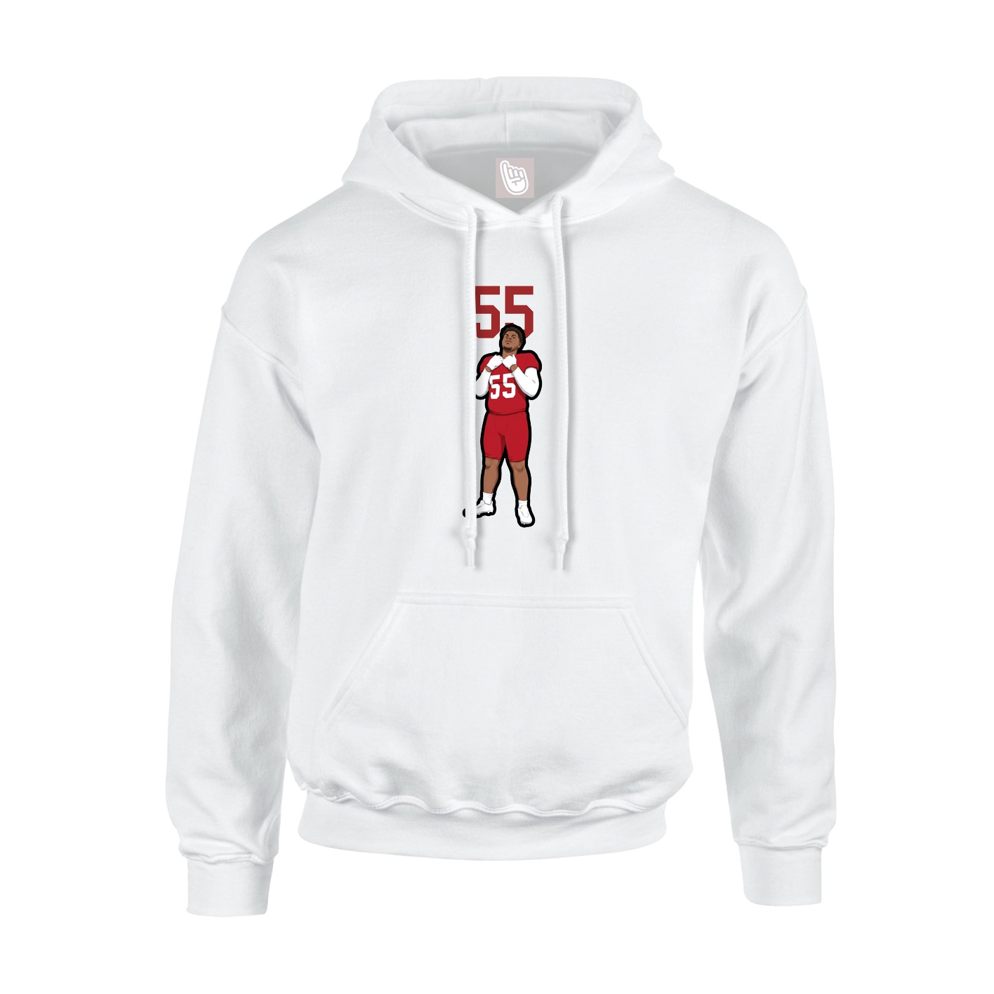 Youth Hoodie — Number Top in White
