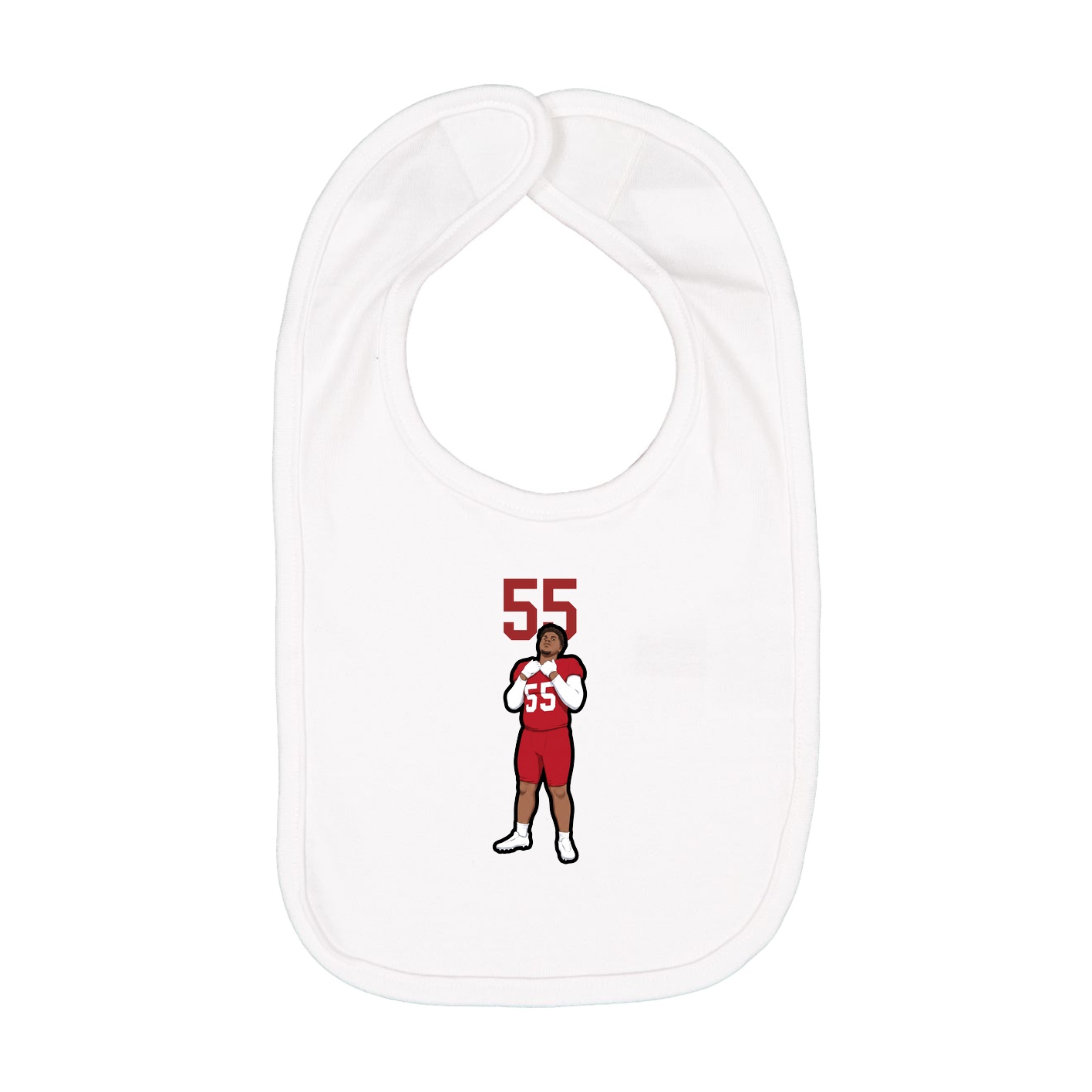 Infant Bib — Number Top in White