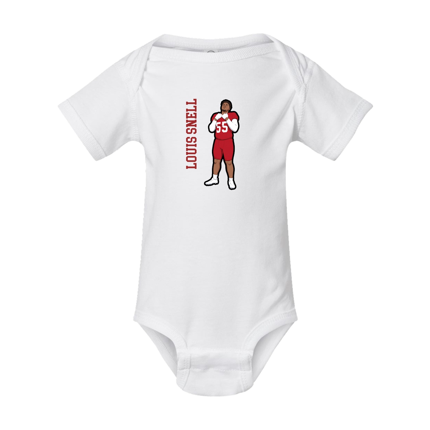 Baby Onesie — Name Vertical in White