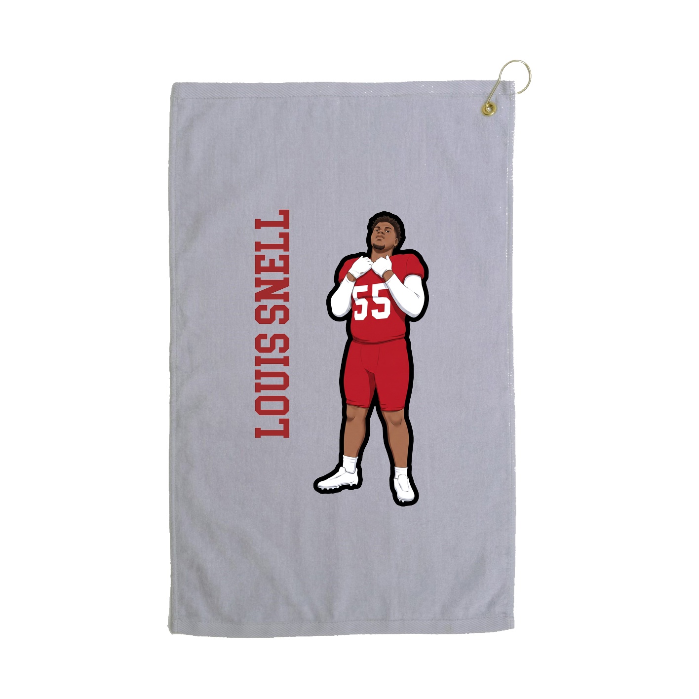 Golf Towel — Name Vertical in Grey