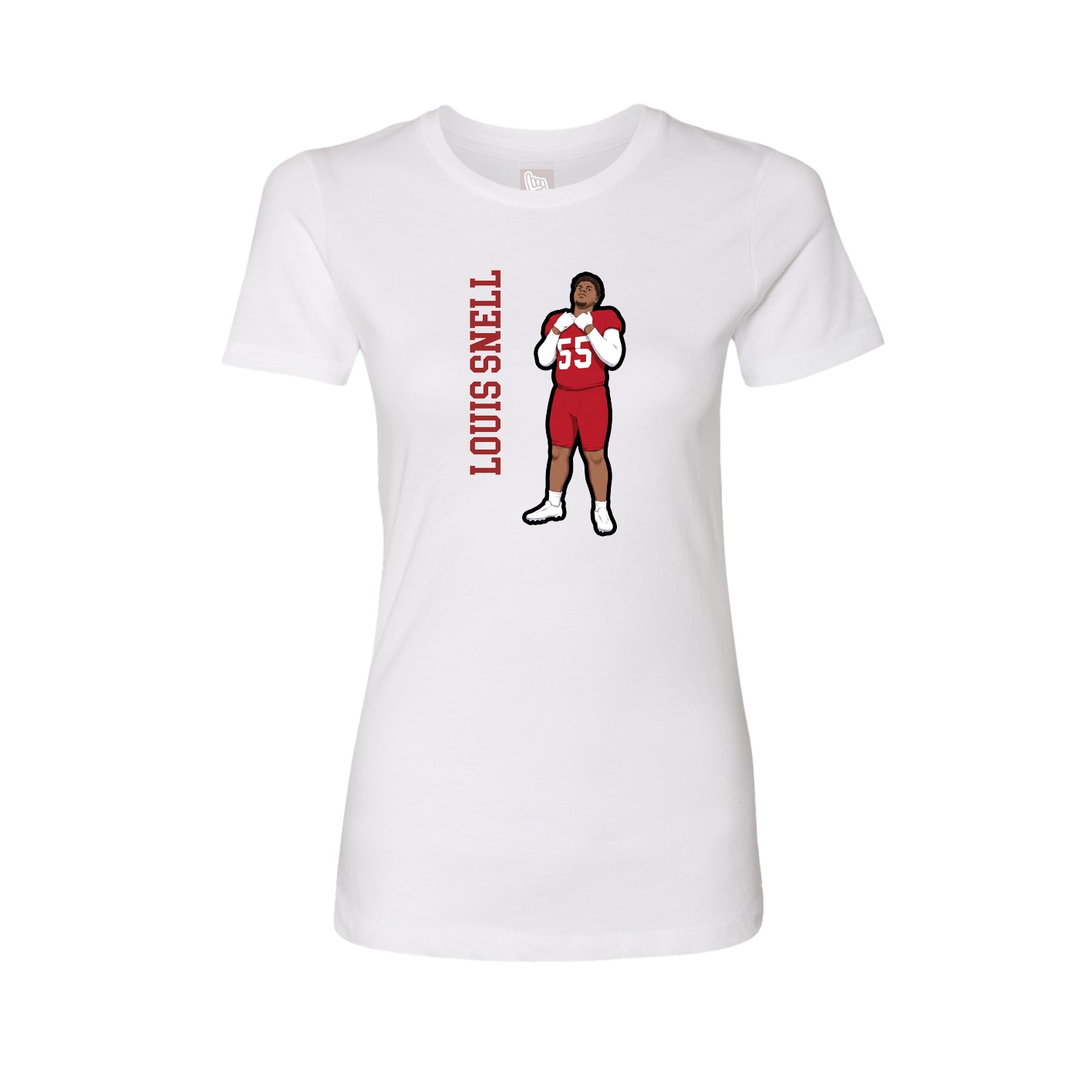 Womens Tee — Name Vertical in White