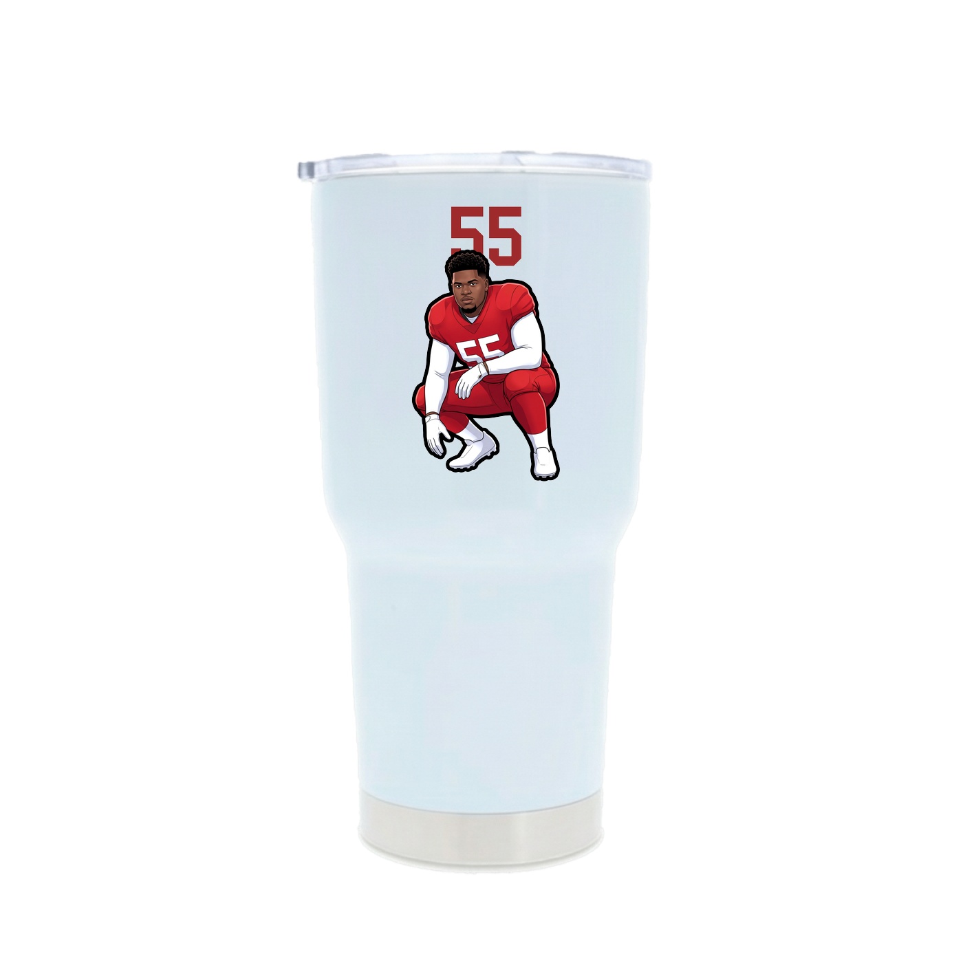 30oz Stainless Steel Tumbler — Number Top in White