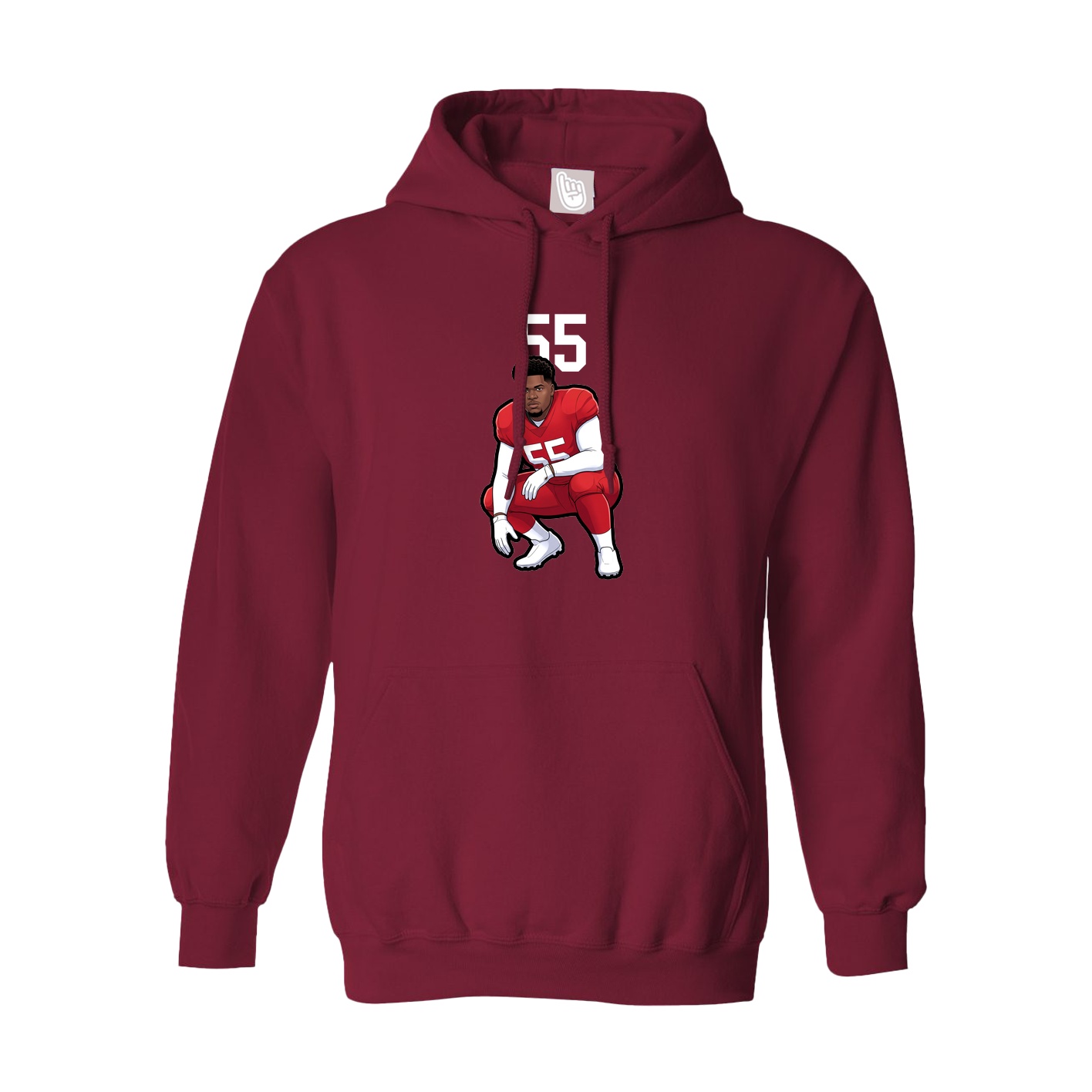 Hoodie — Number Top in Cardinal