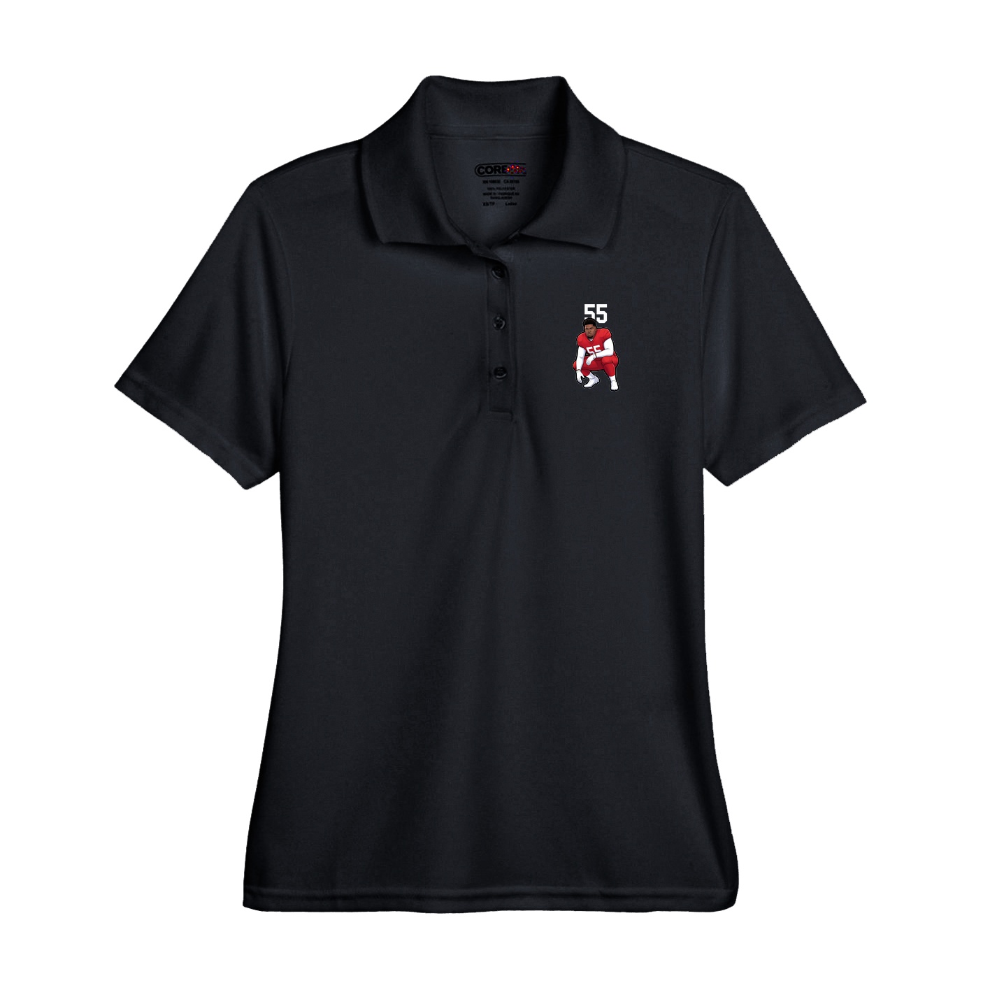 Performance Polo — Number Top in Black