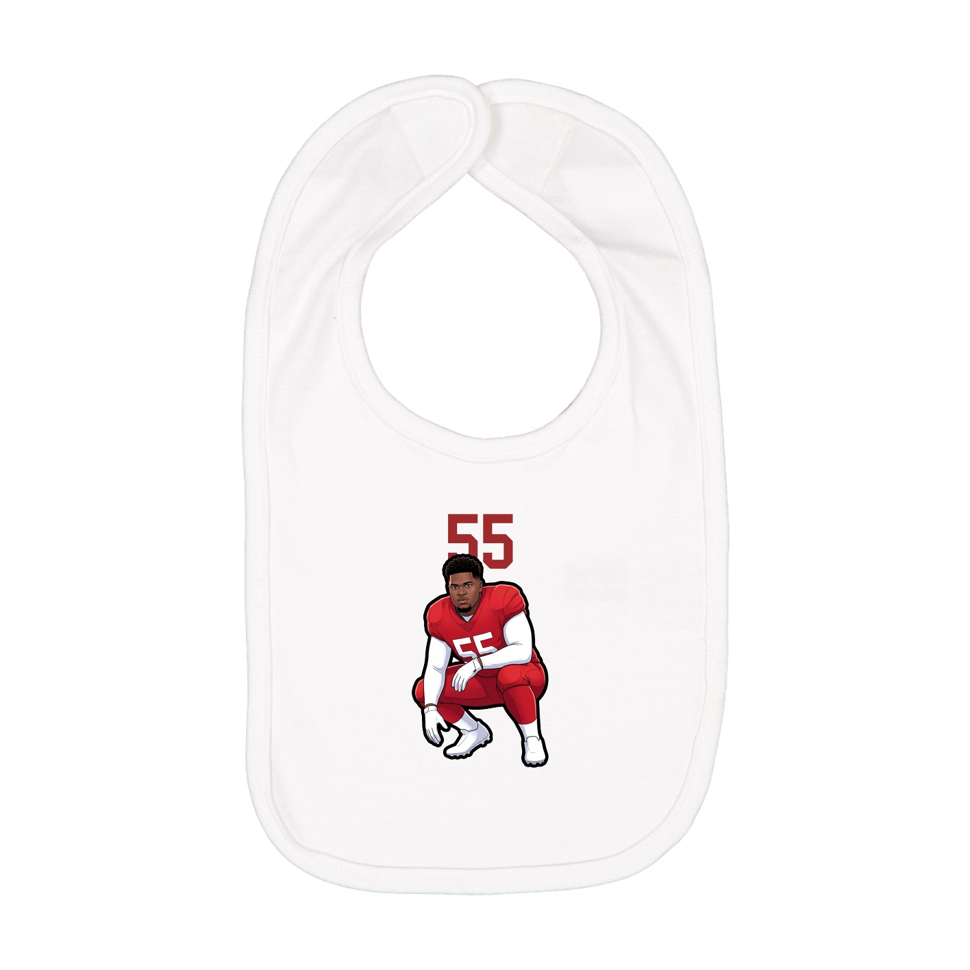 Infant Bib — Number Top in White