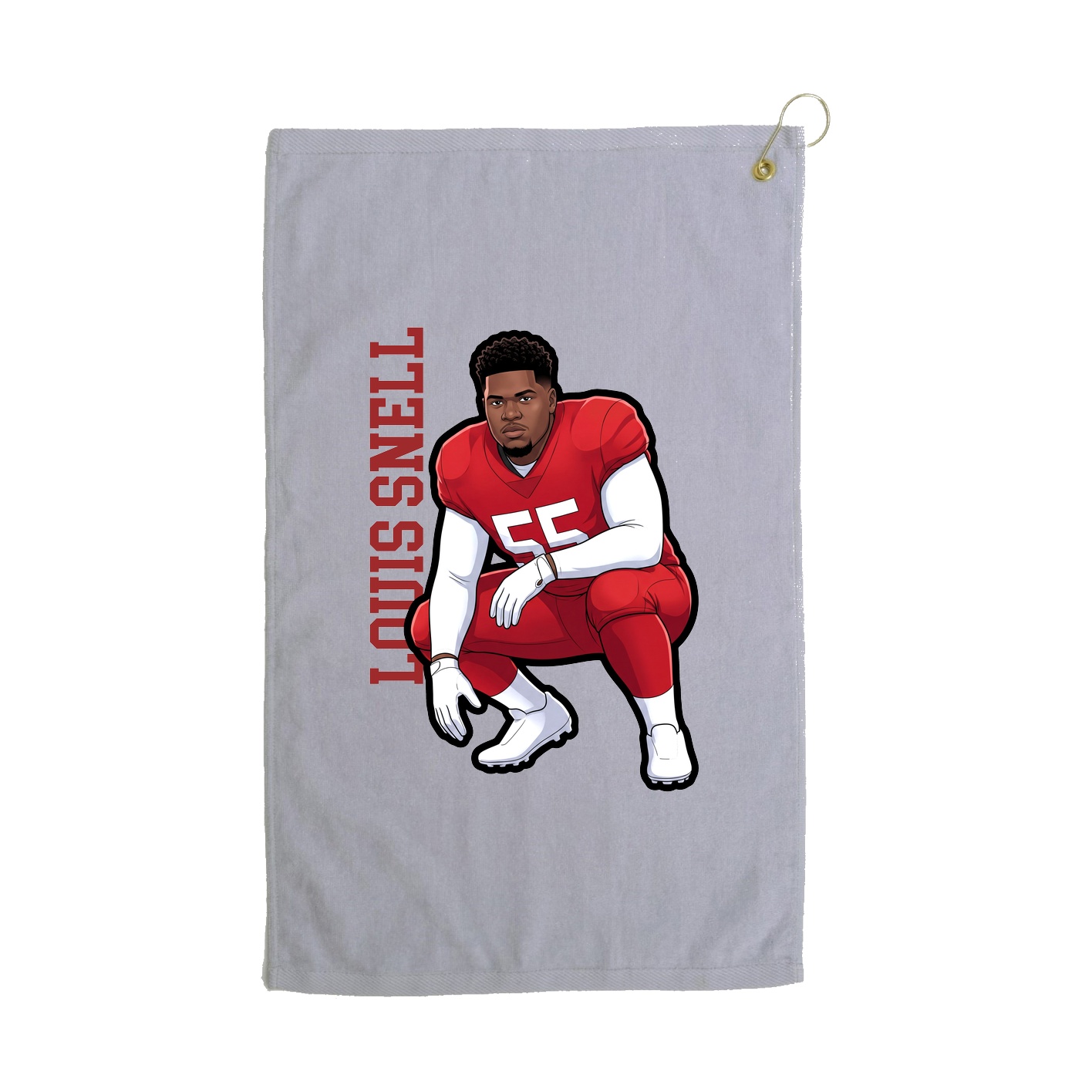 Golf Towel — Name Vertical in Grey