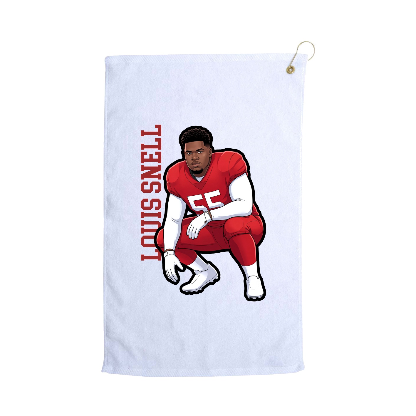 Golf Towel — Name Vertical in White