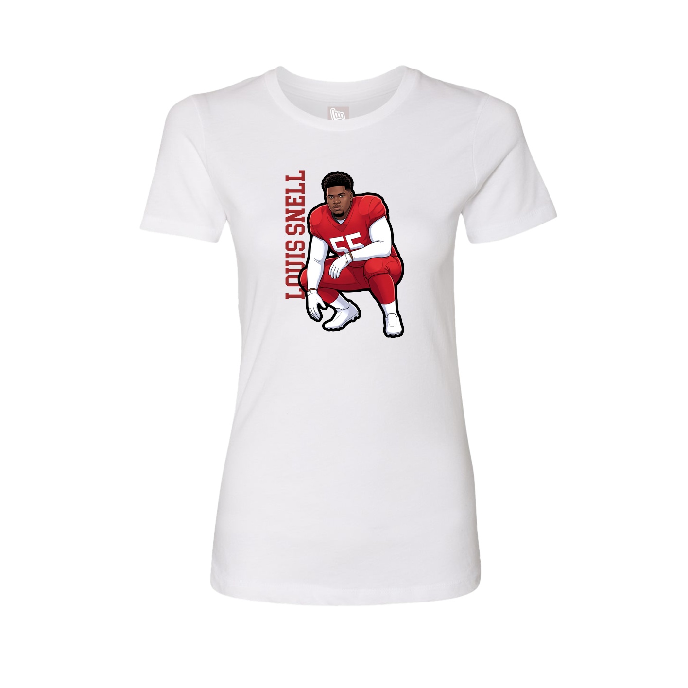 Womens Tee — Name Vertical in White
